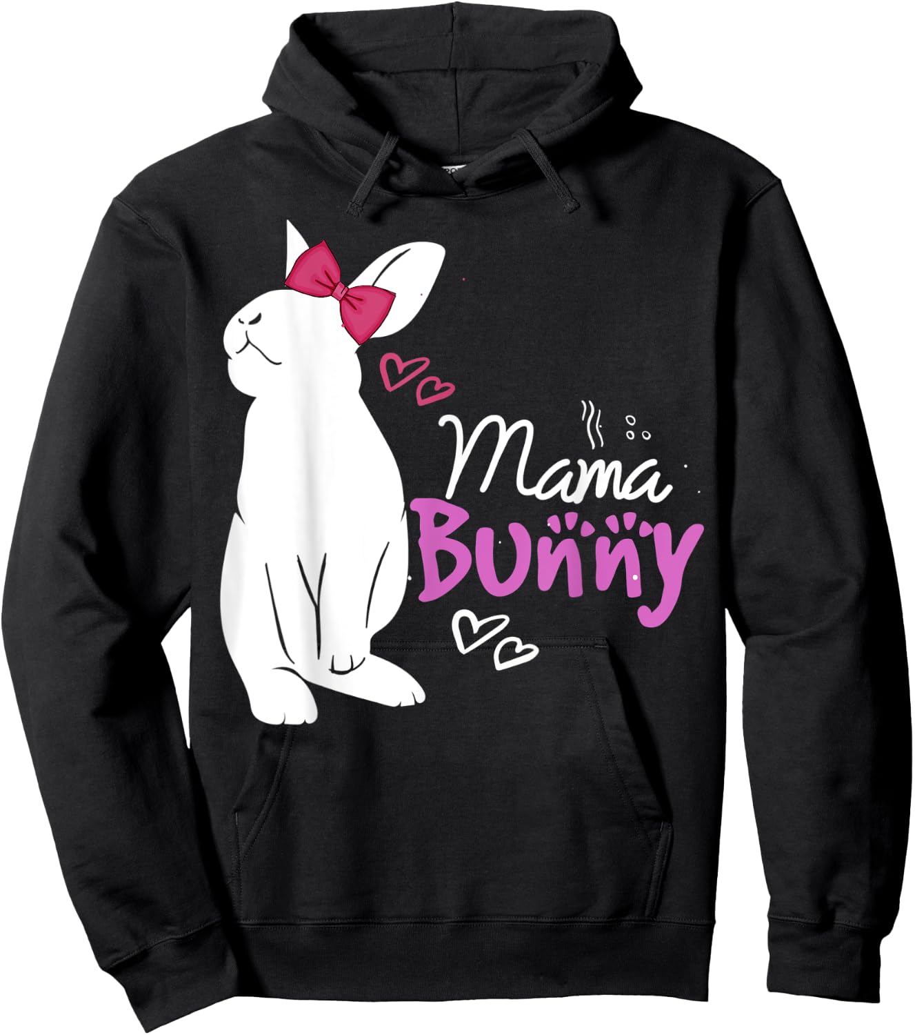 Cute Mama Bunny Gift Design Family Easter Gift Hoodie - Hoodie | Black