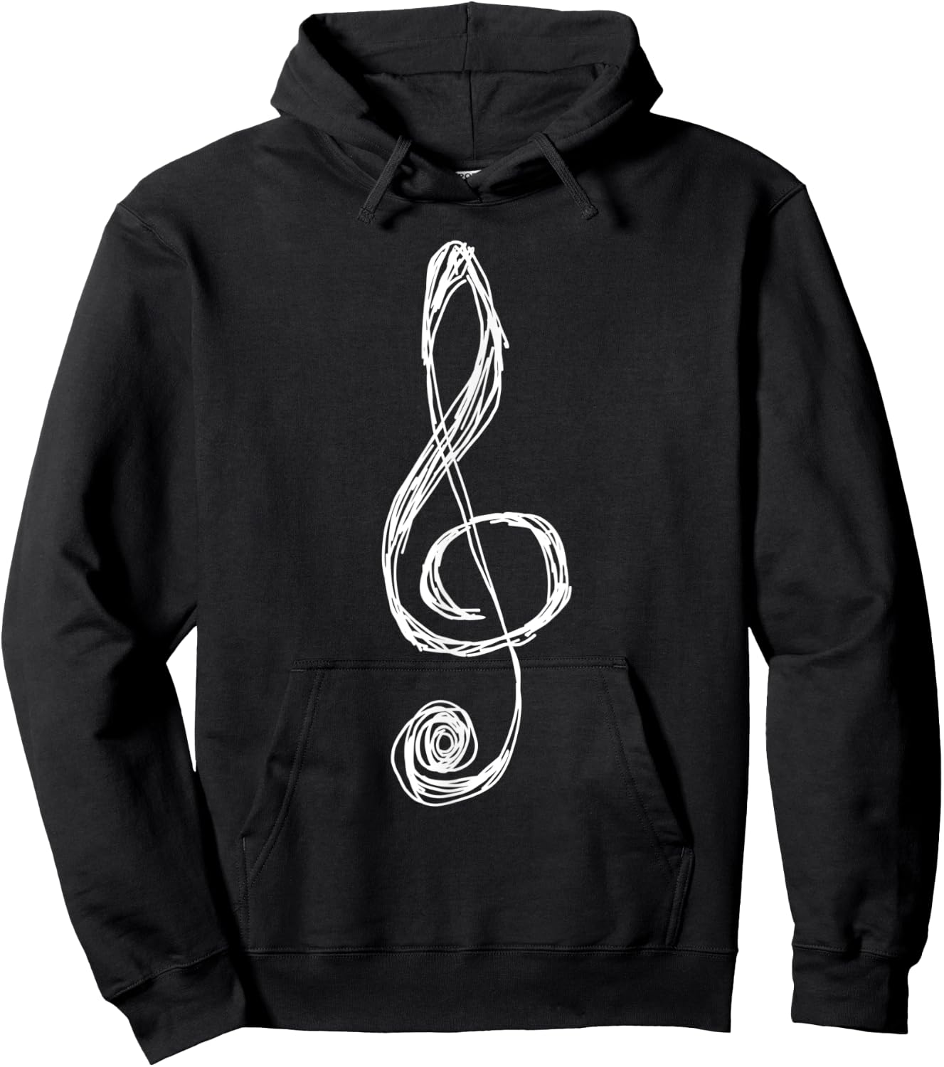 Sketchy G Clef Treble Clef Hoodie - Hoodie | Black