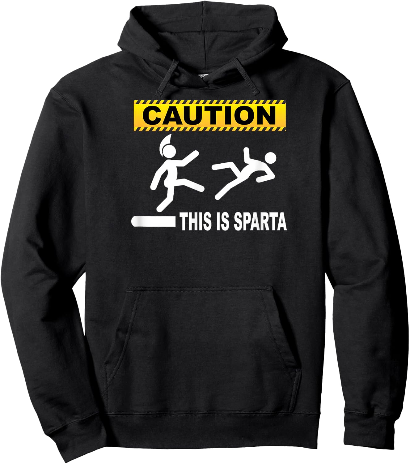 Caution This Is Sparta - Humorous T Shirt Hoodie - Hoodie | Black