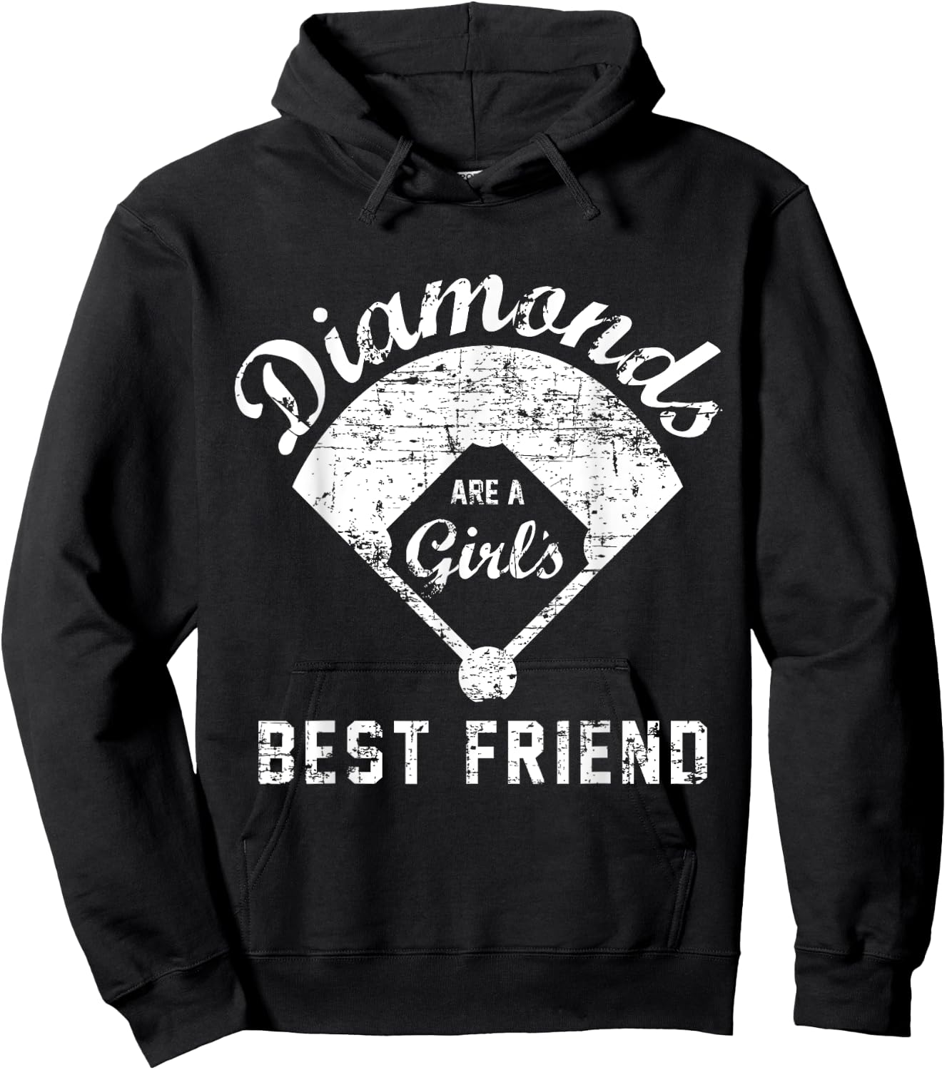 Diamonds are a Girl's Best Friend T Shirt, Softball Mom Gift Hoodie - Hoodie | Black