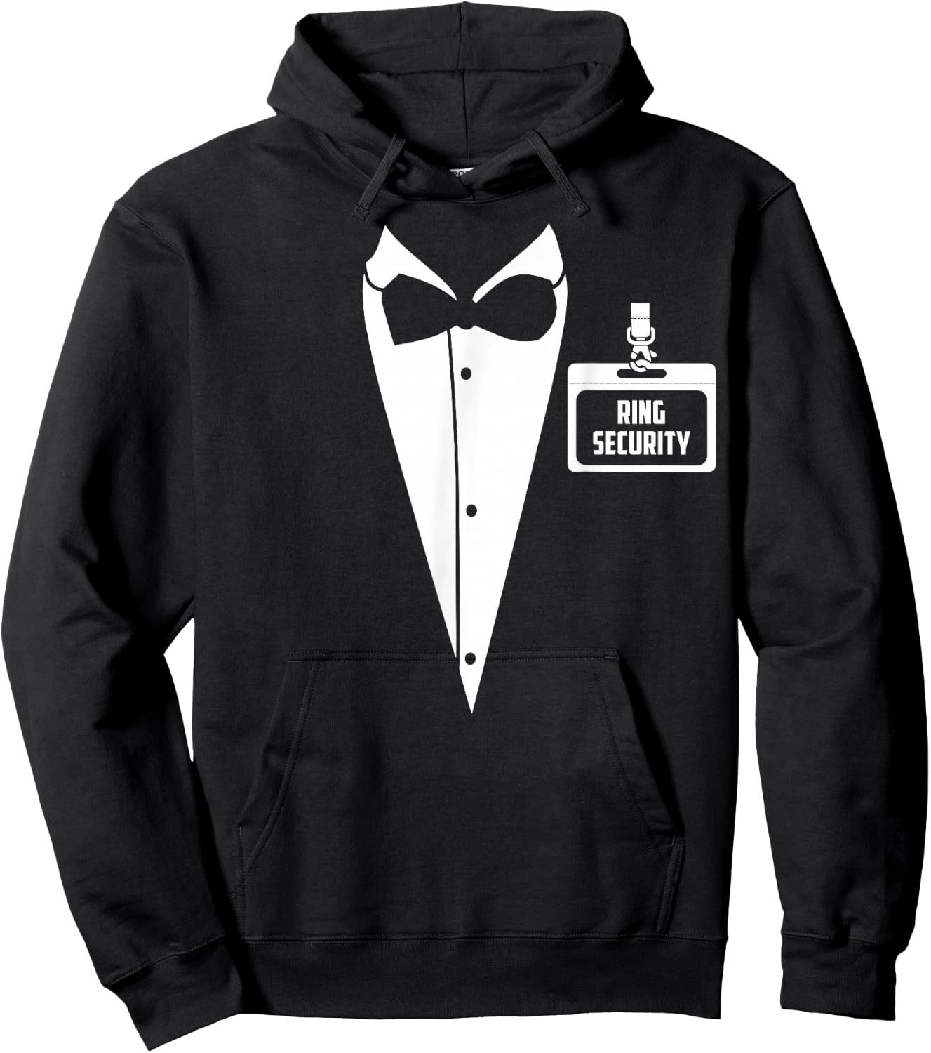Ring Security Tuxedo I.D Tag! Ring Bearer Wedding Hoodie - Hoodie | Black