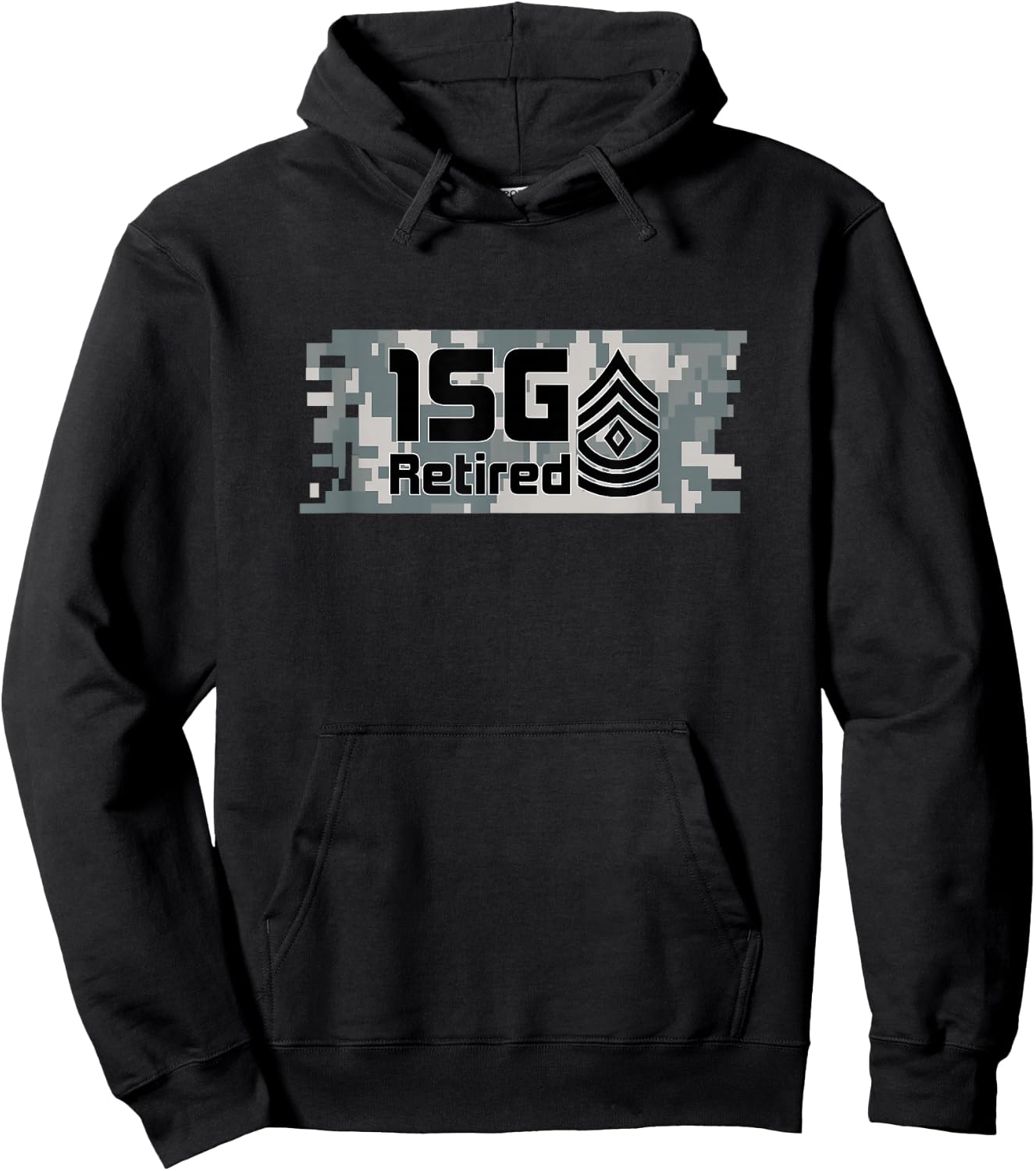 Camouflage First Sergeant (1SG) Retired Hoodie - Hoodie | Black