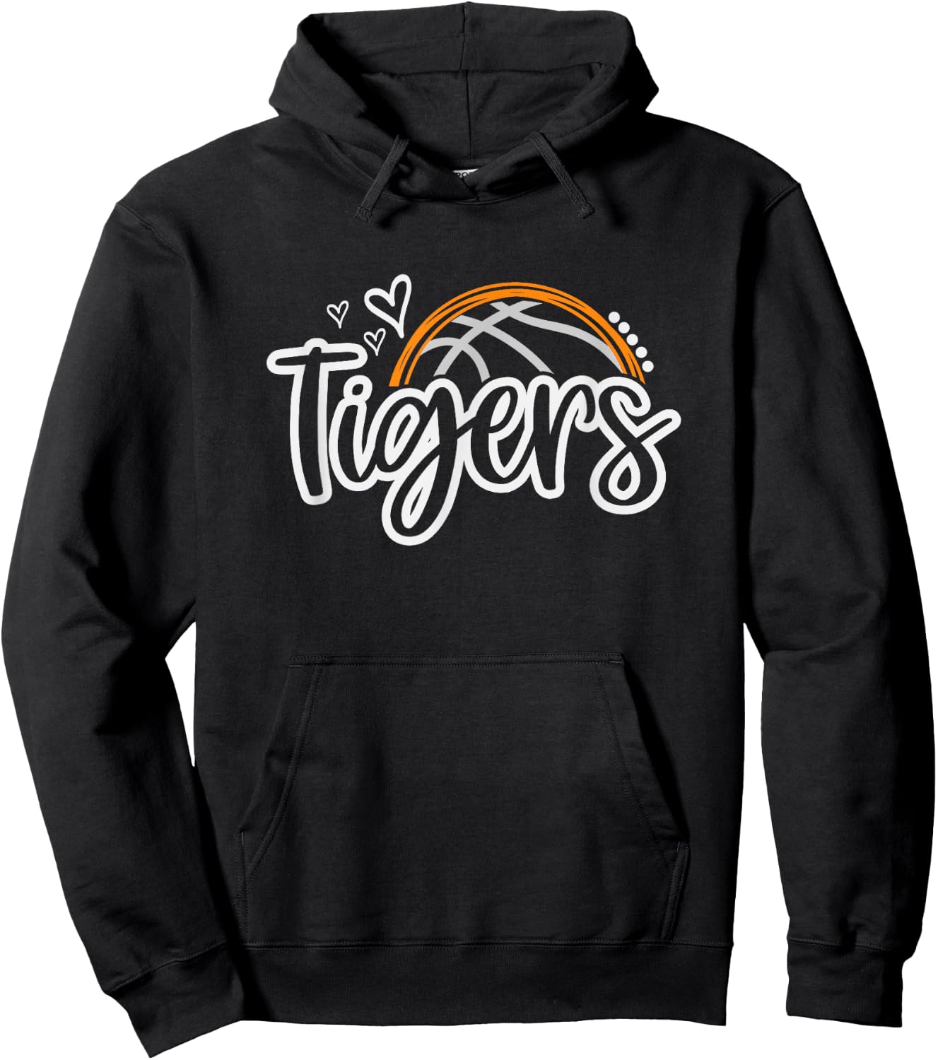 Basketball Tigers School Sports Fan Team Spirit Hoodie - Hoodie | Black