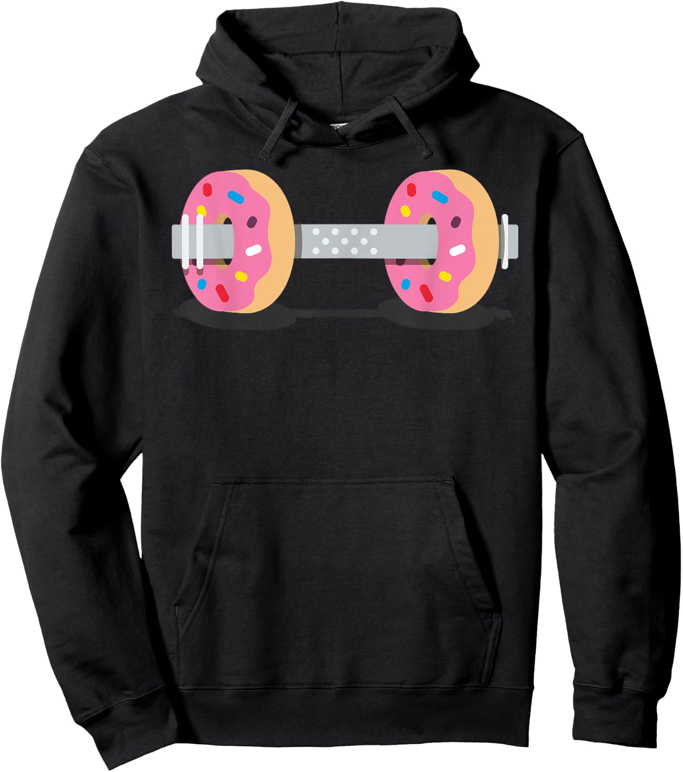 Dumbbells Donuts Weightlifting Funny Gym Workout Hoodie - Hoodie | Black
