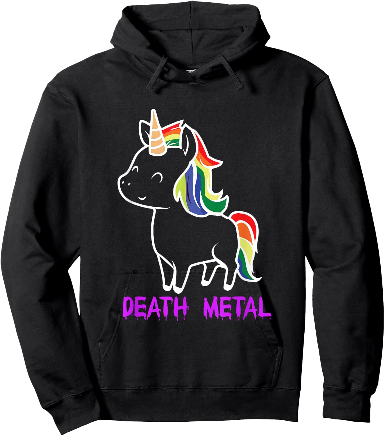 Death Metal Unicorn Music Festival Metalhead Hoodie - Hoodie | Black