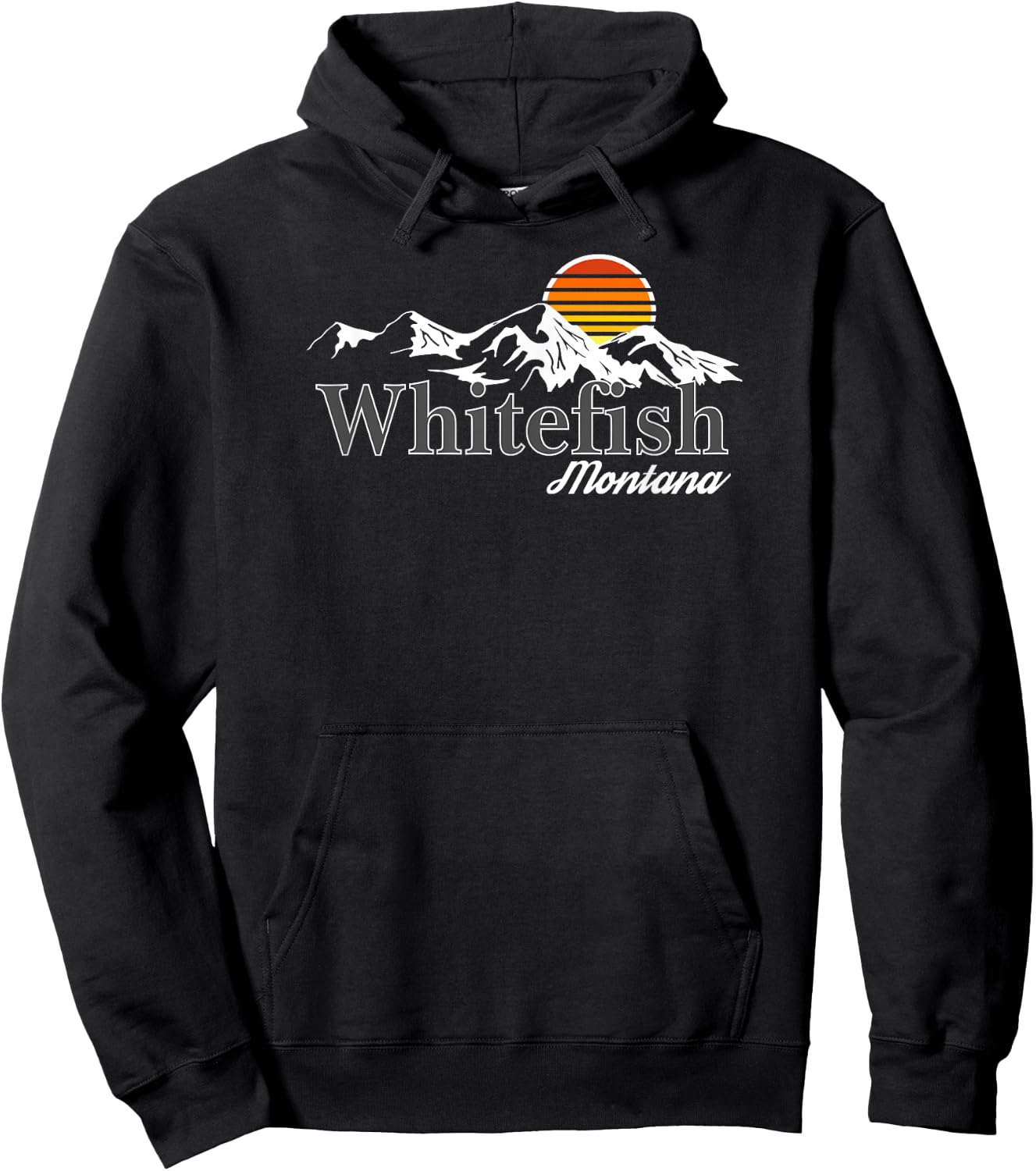 Skiing Whitefish Montana Mountain Lover Hoodie - Hoodie | Black