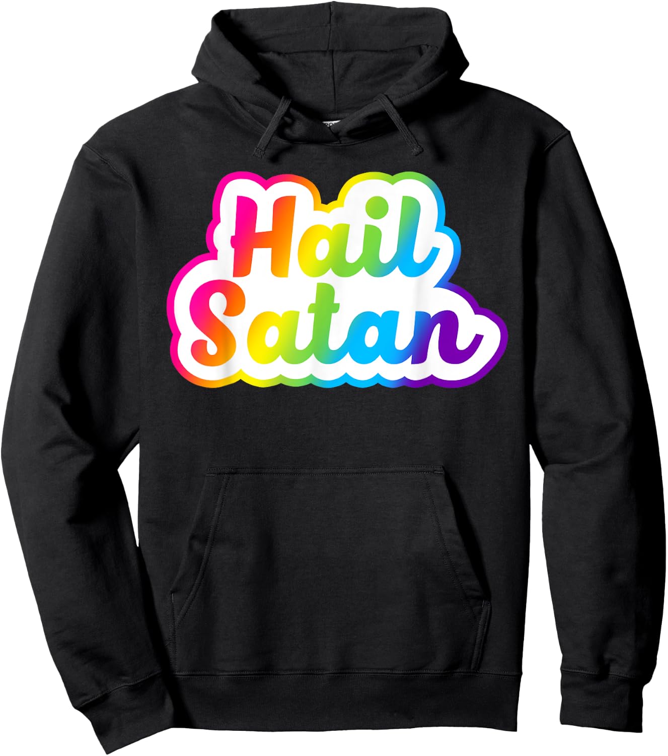 Rainbow 90s Hail Satan Hoodie - Hoodie | Black