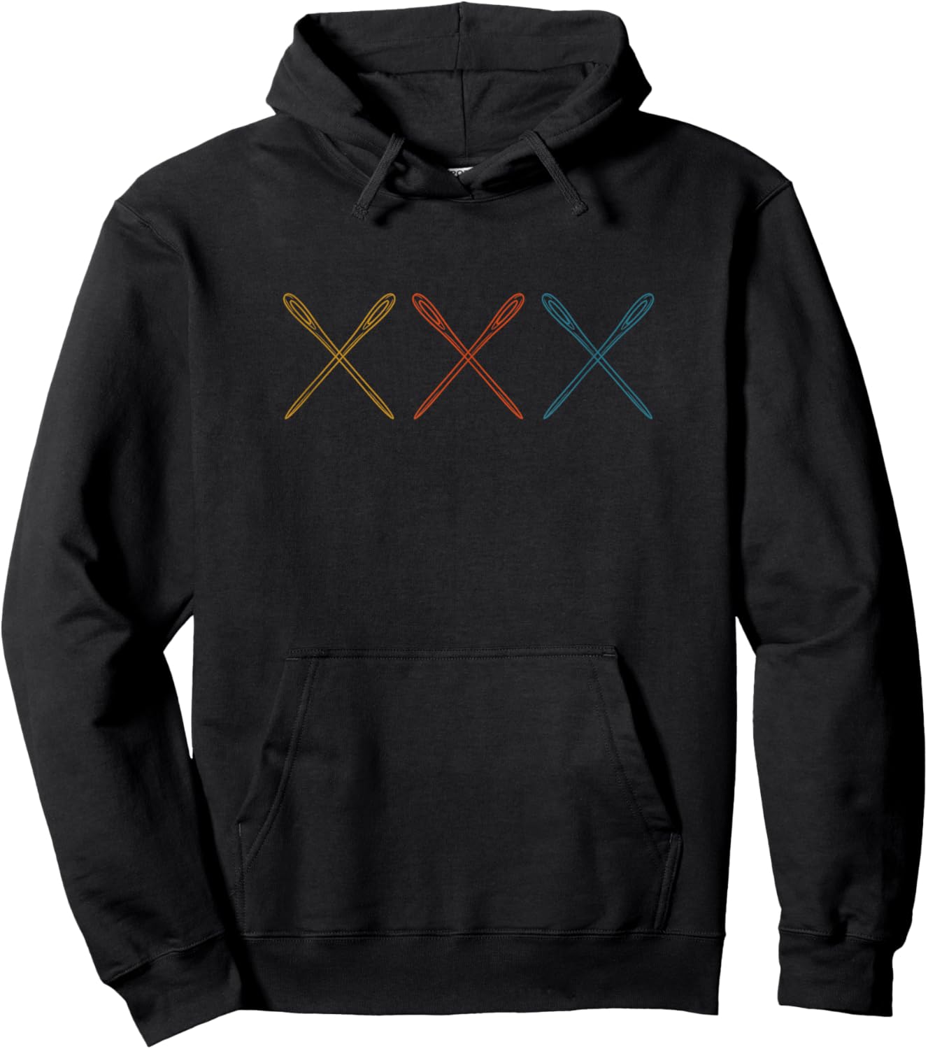 Minimalist Needlepoint Needles Stiching Hobby Craft Stitcher Hoodie - Hoodie | Black