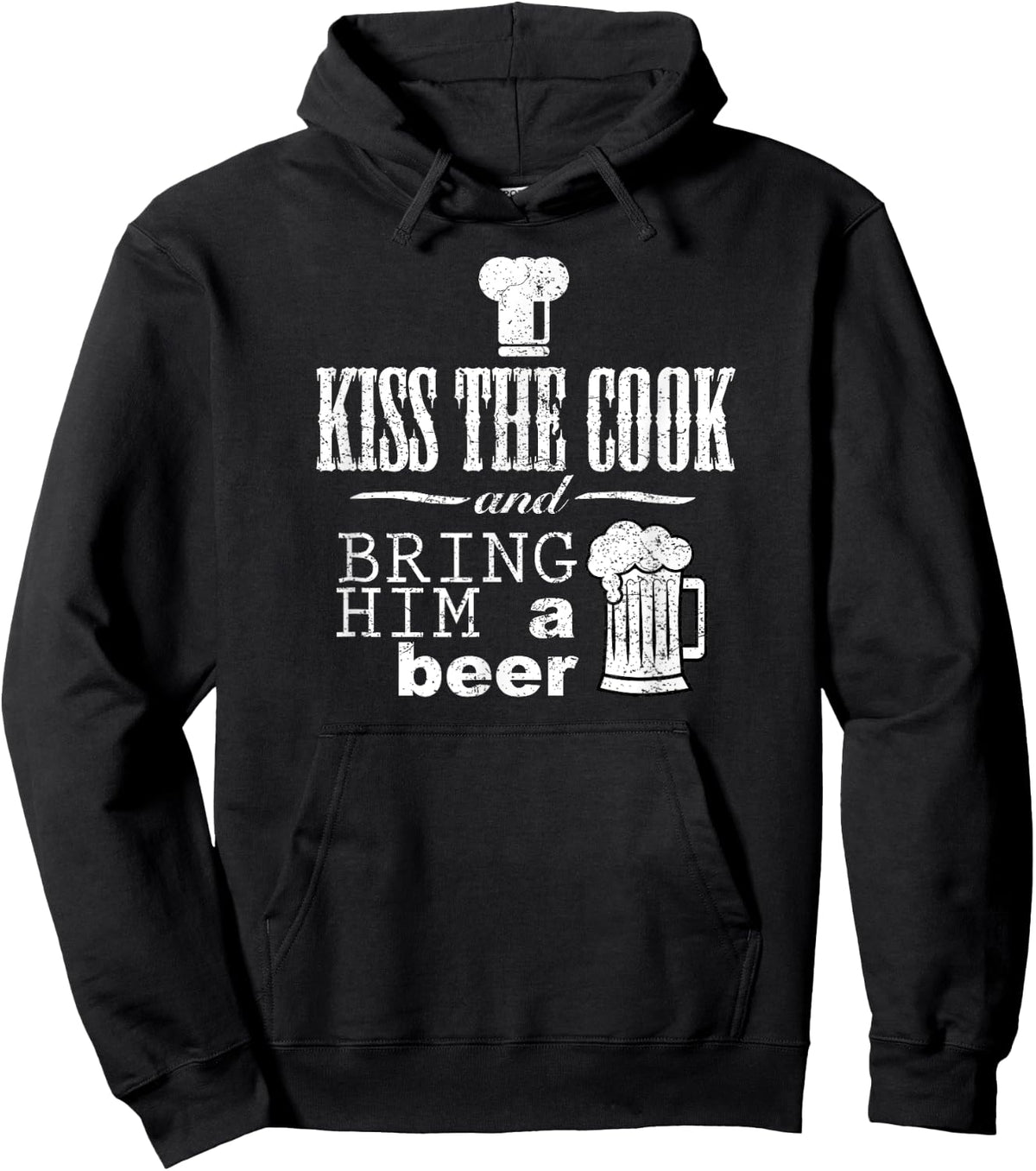 Kiss The Cook And Bring Him A Beer Funny Chef Or Bbq Shirt Hoodie - Hoodie | Black