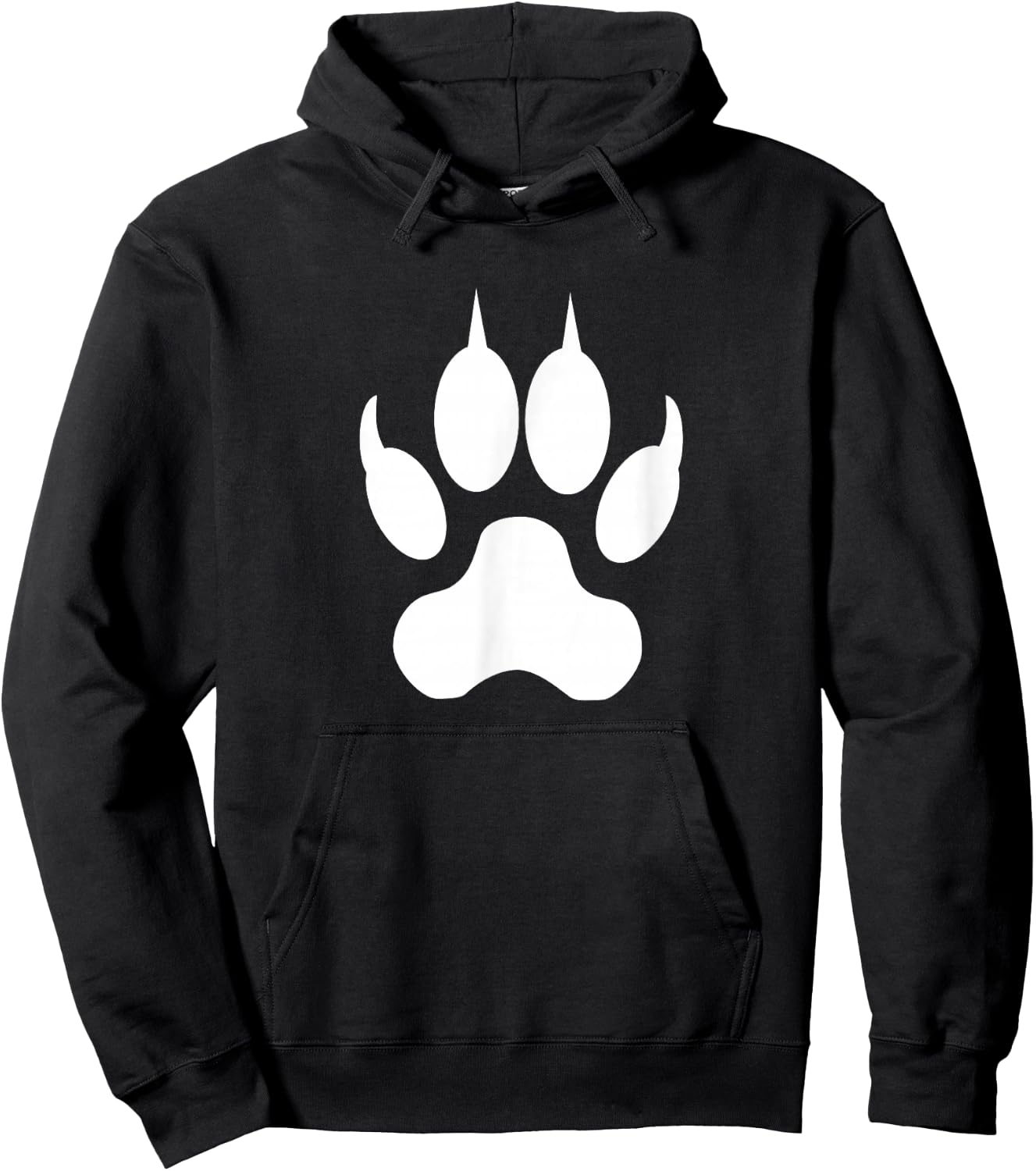 Wolf Paw Print Hoodie - Hoodie | Black