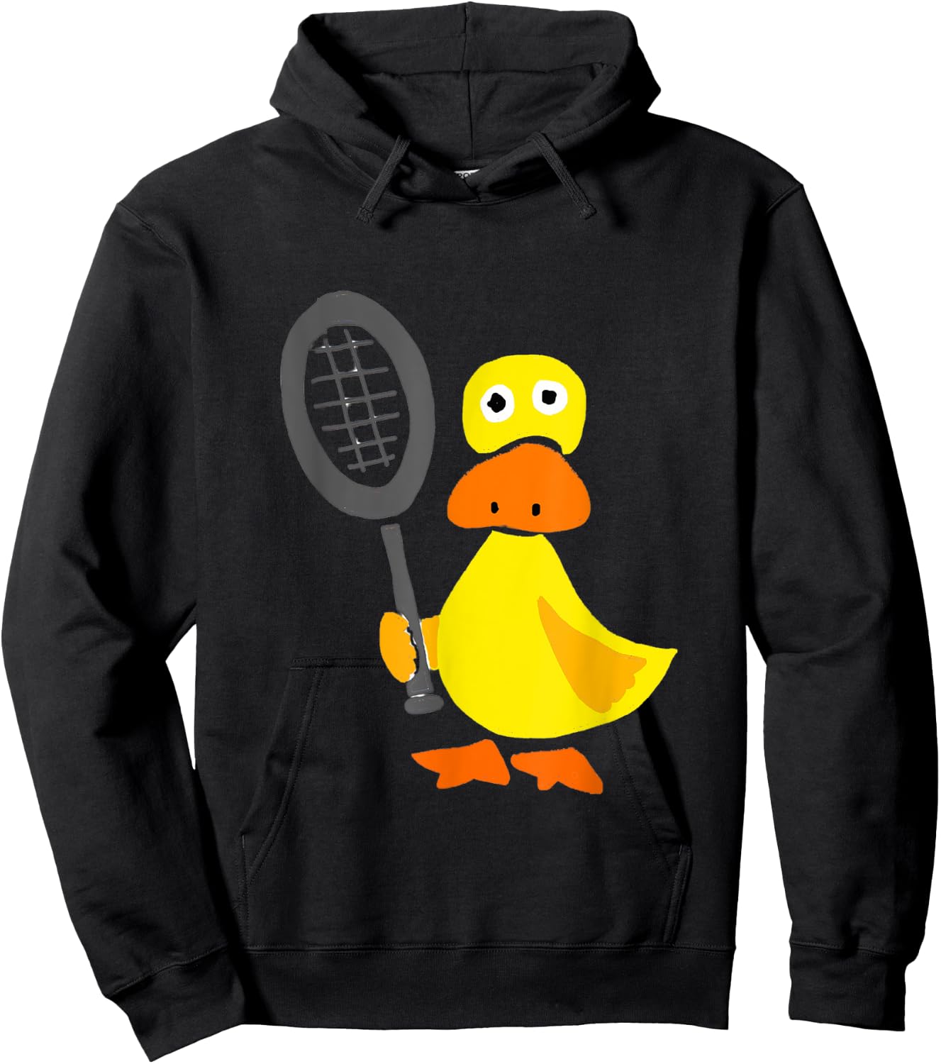 Smileteessportsa Funny Duck Playing Tennis Cartoon Hoodie - Hoodie | Black