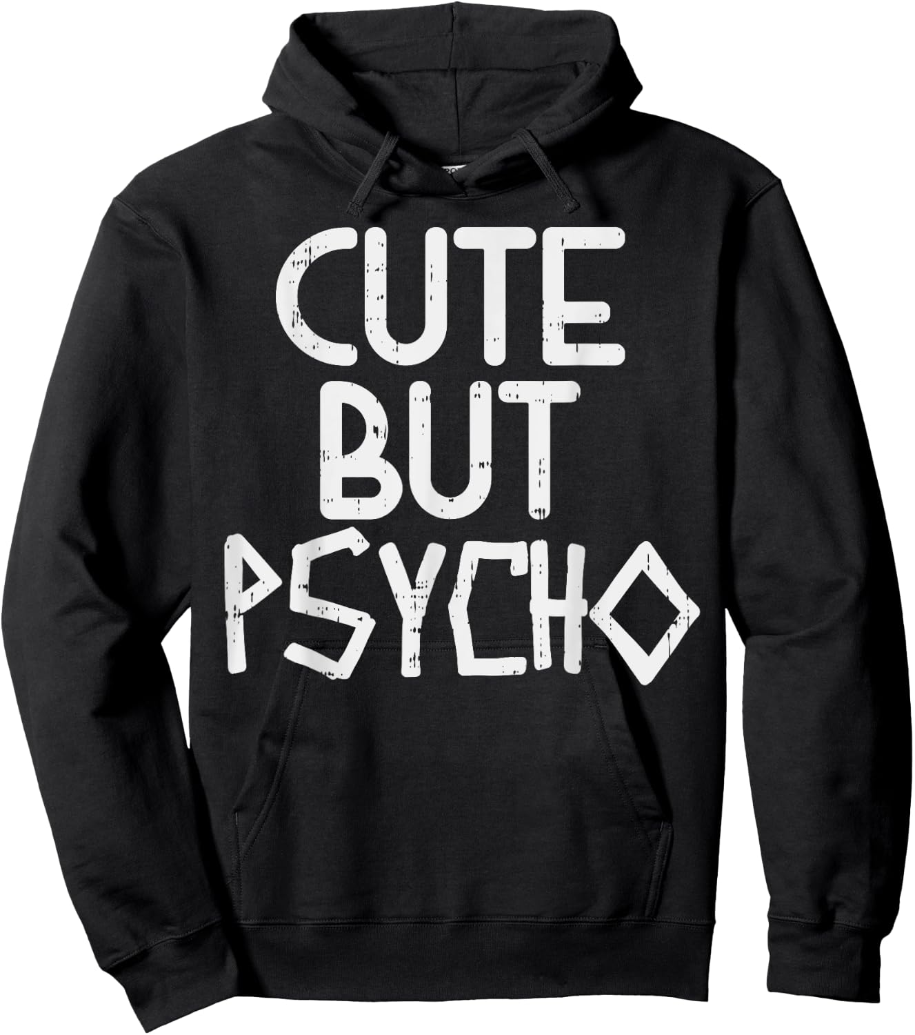 Cute But Psycho Slogan Funny Casual Workout Women Muscle Hoodie - Hoodie | Black