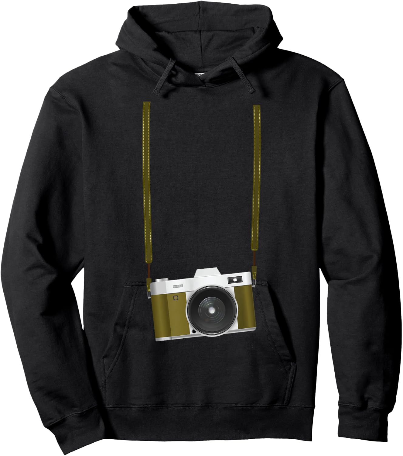 Fake Tourist Camera Design Holiday Vacation Photographer Hoodie - Hoodie | Black