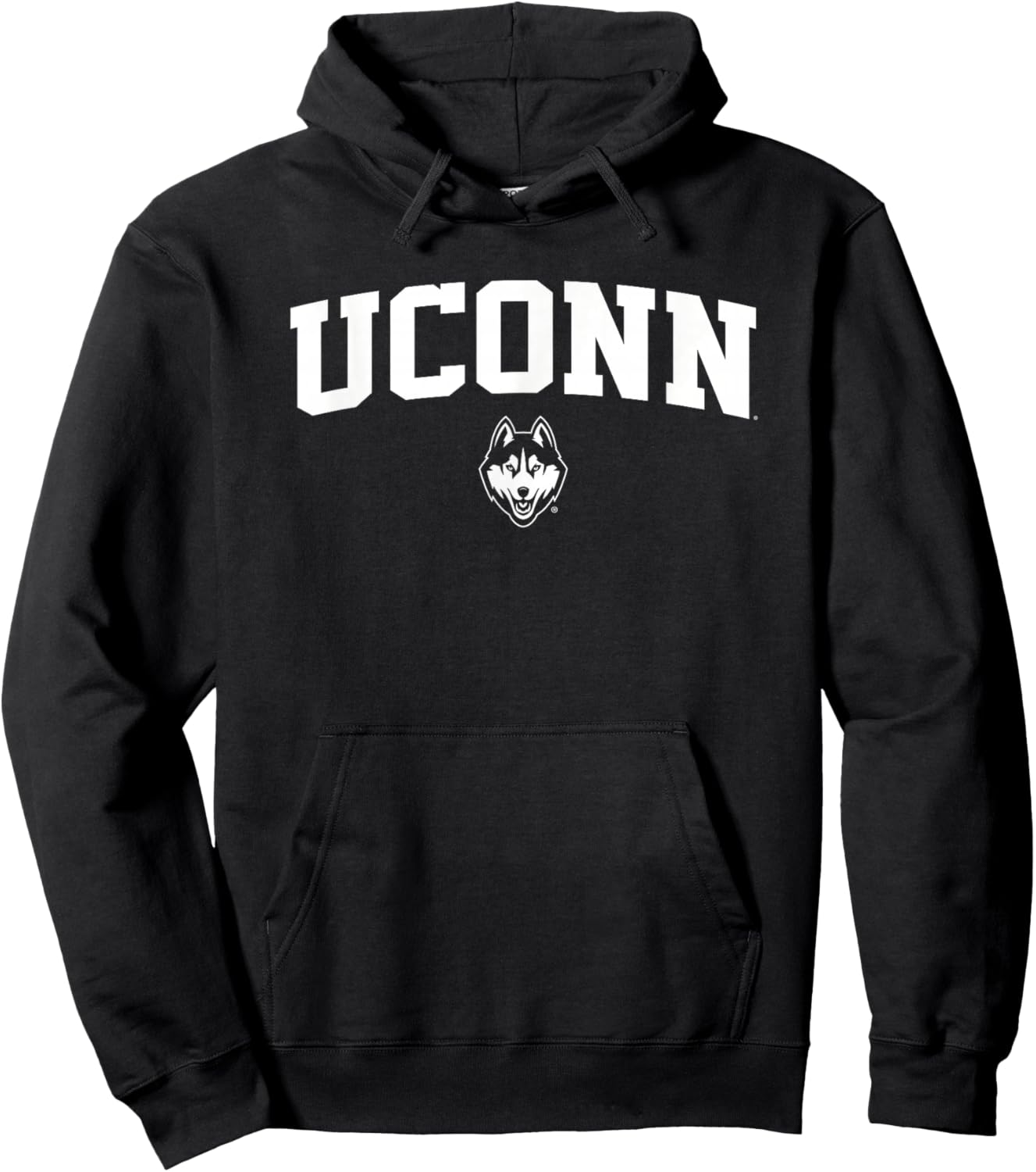 Uconn Huskies One Color Arch Logo Hoodie - Hoodie | Black