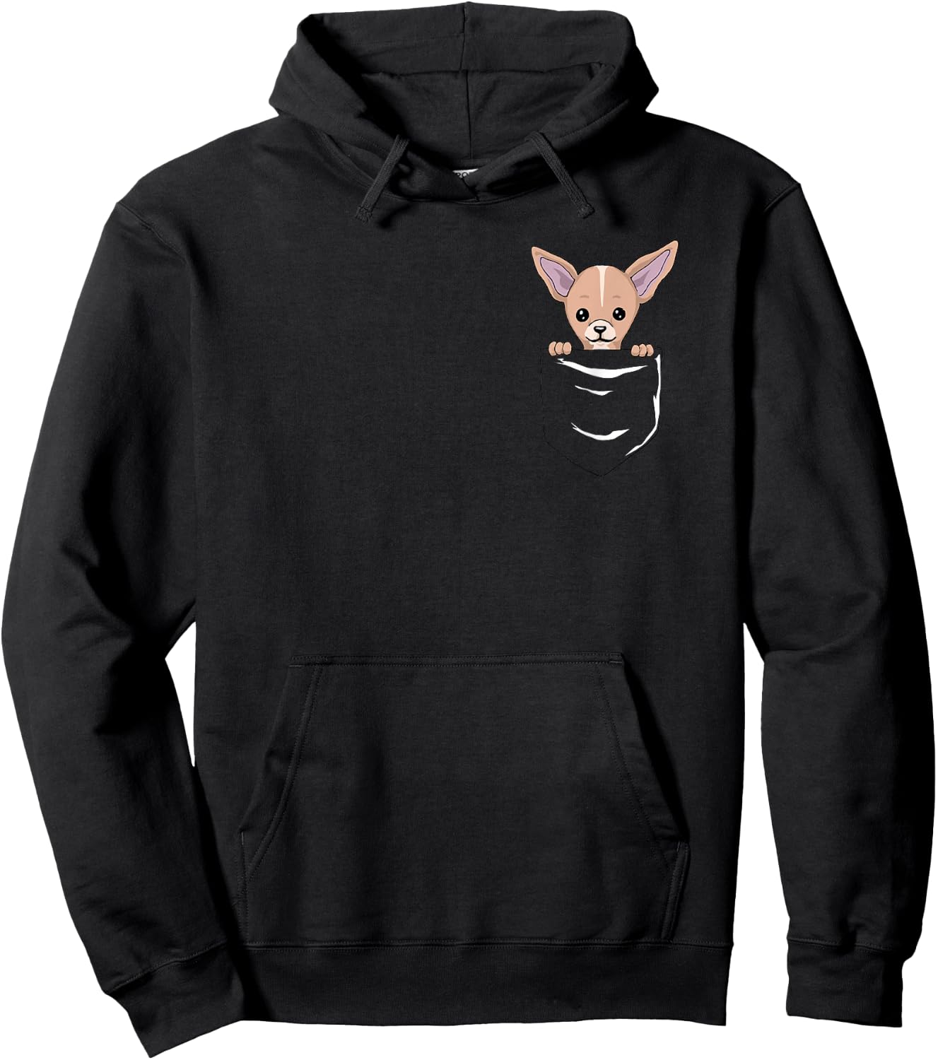 Chihuahua Pocket Shirt Hoodie - Hoodie | Black