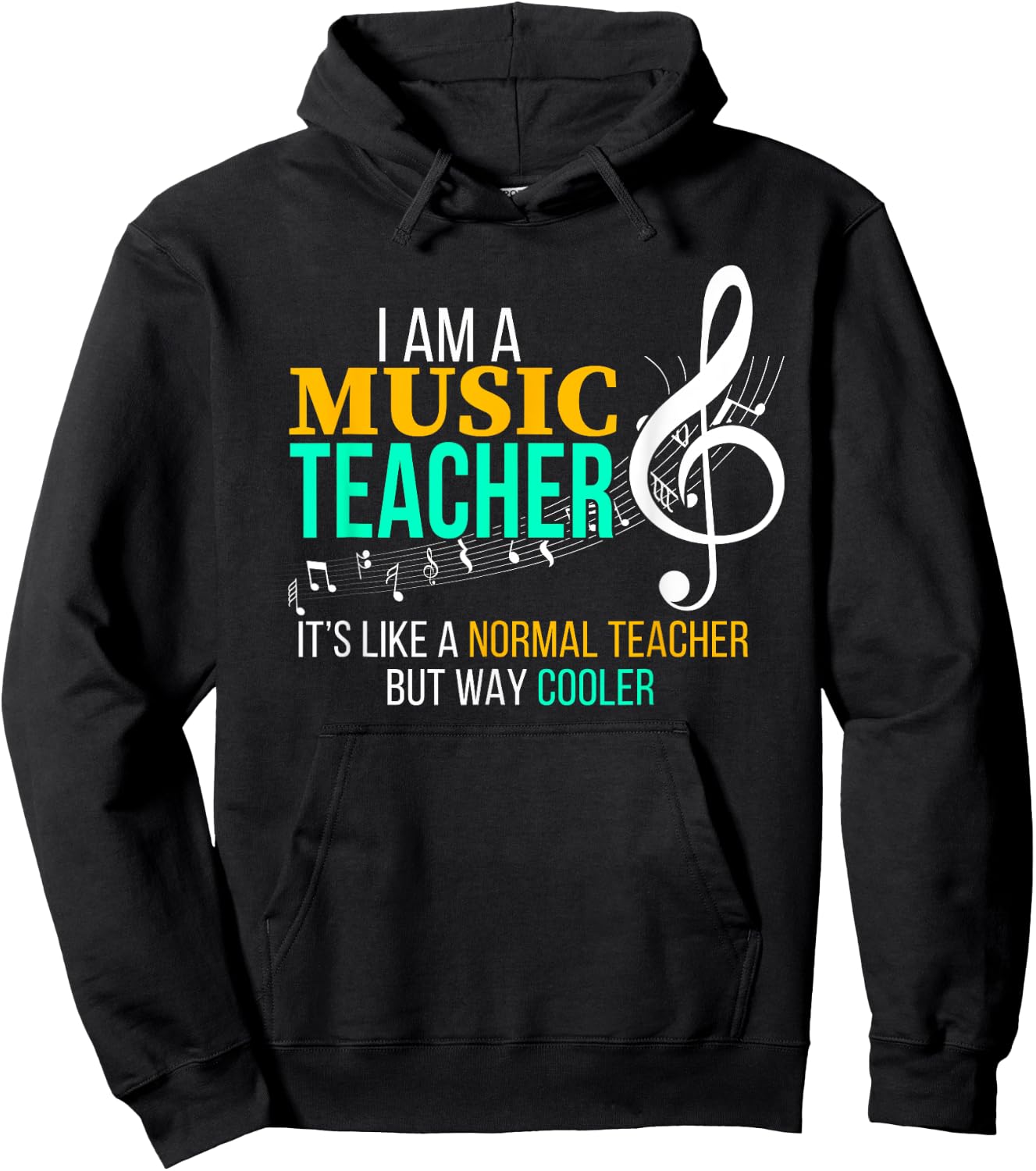 Funny Music Teacher T Shirt Music Teacher Cool Teacher Gifts Men Women Girls Kids Hoodie - Hoodie | Black