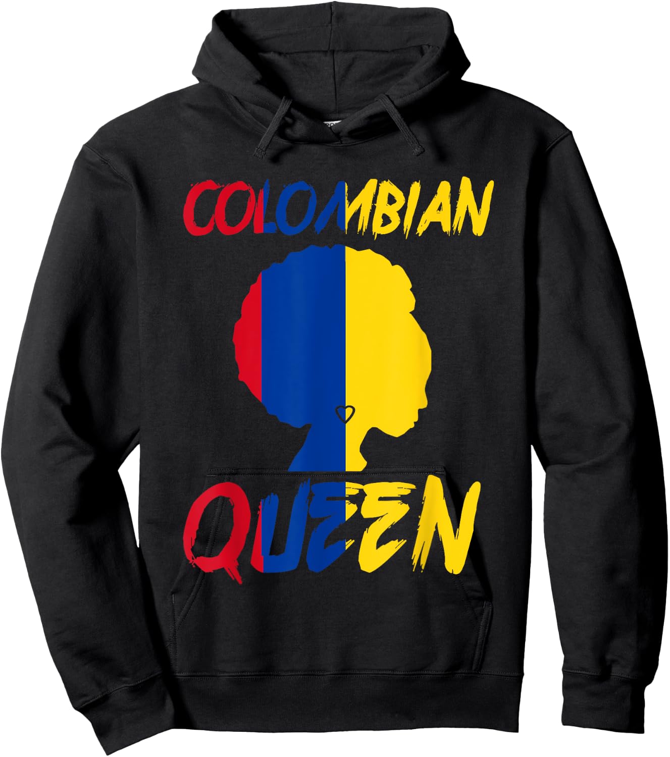 Colombian Queen Colombia Flag Afro Pride Proud Culture Home Hoodie - Hoodie | Black
