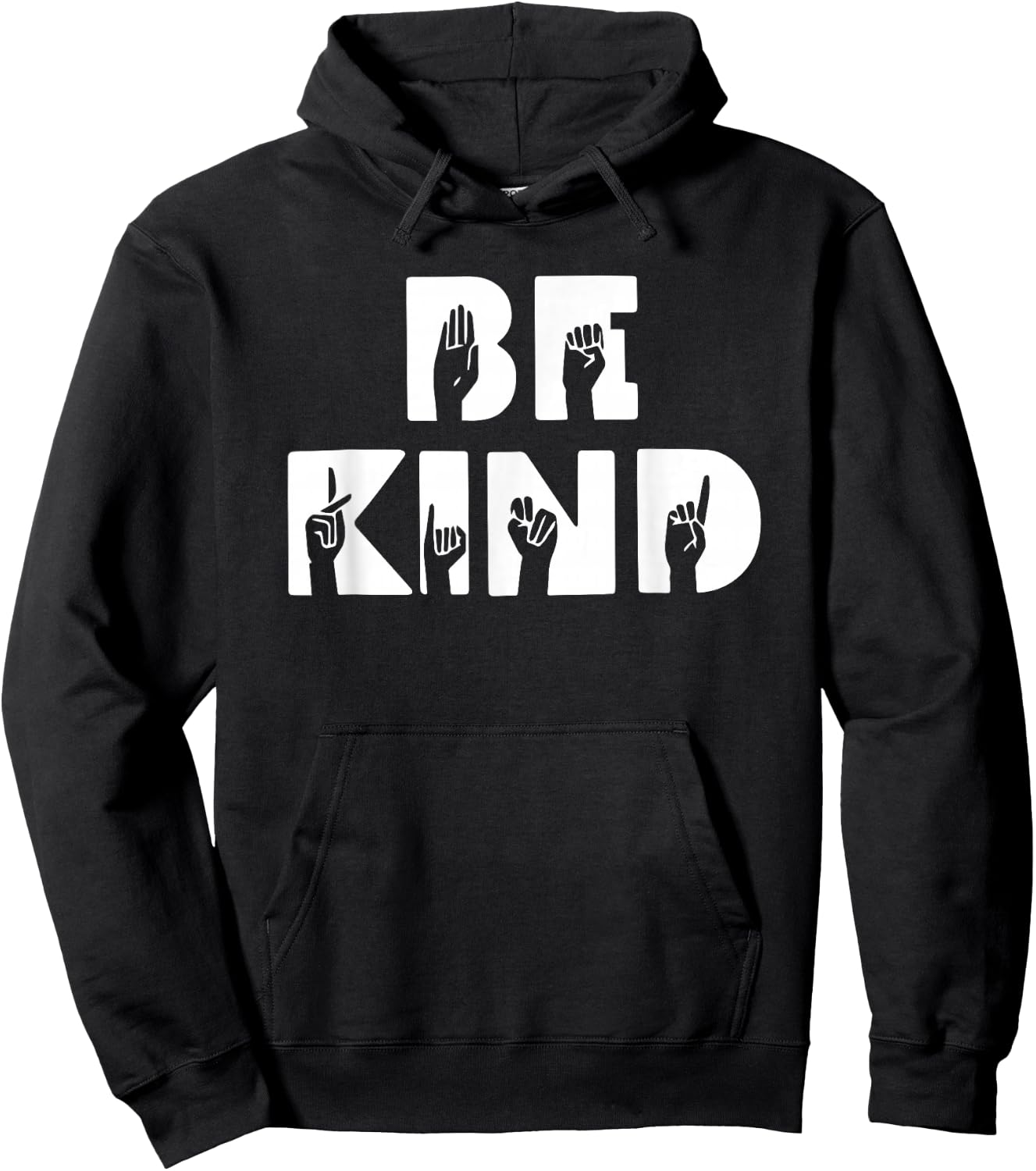 Be Kind ASL Sign Language Deaf Interpreter Hoodie - Hoodie | Black