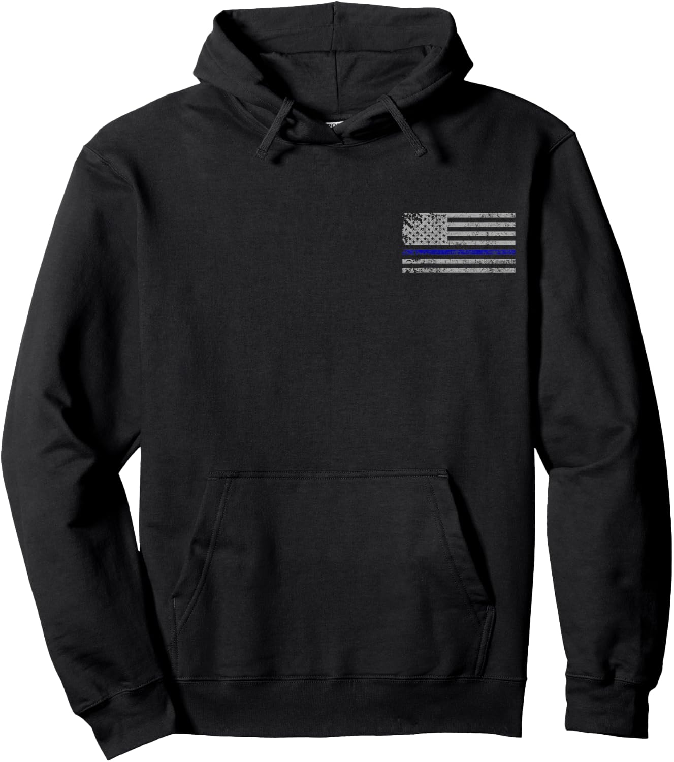 Thin Blue Line American Flag Police Support Women Hoodie - Hoodie | Black