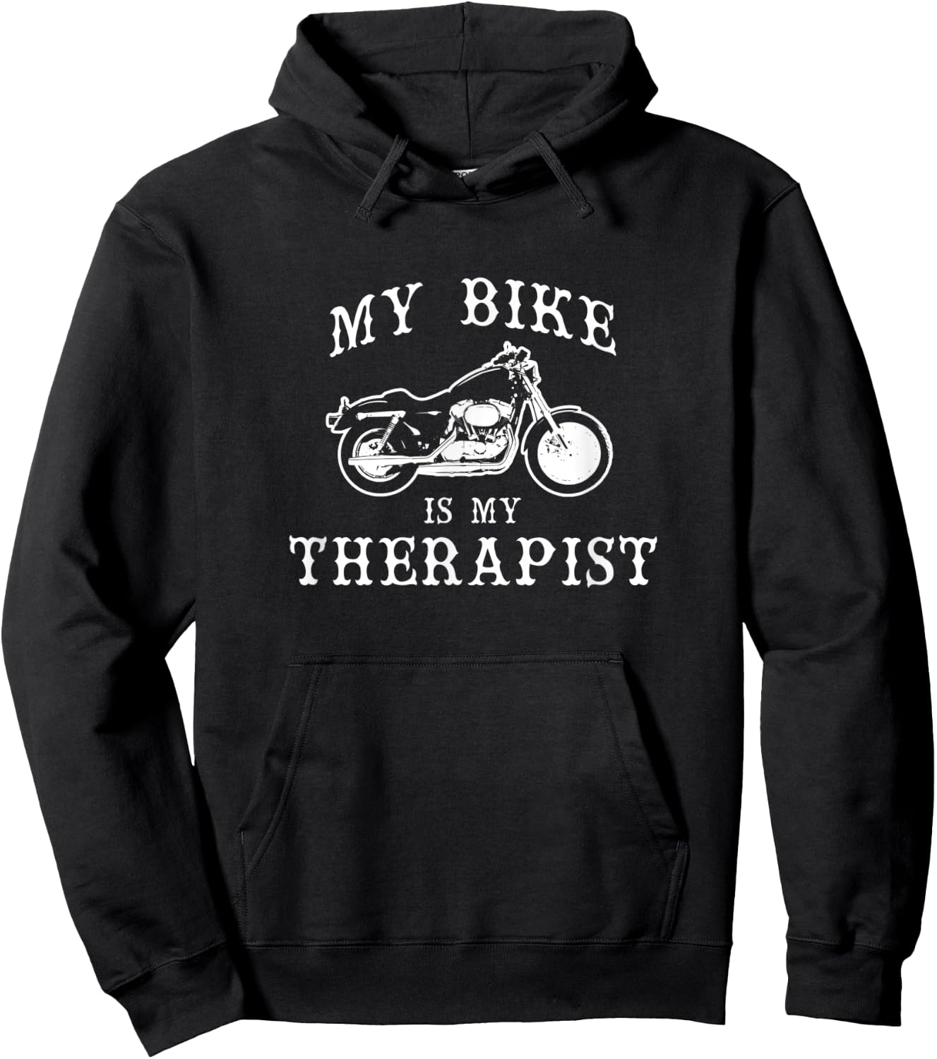 My Bike Is My Therapist Funny Motorcycle Hoodie - Hoodie | Black