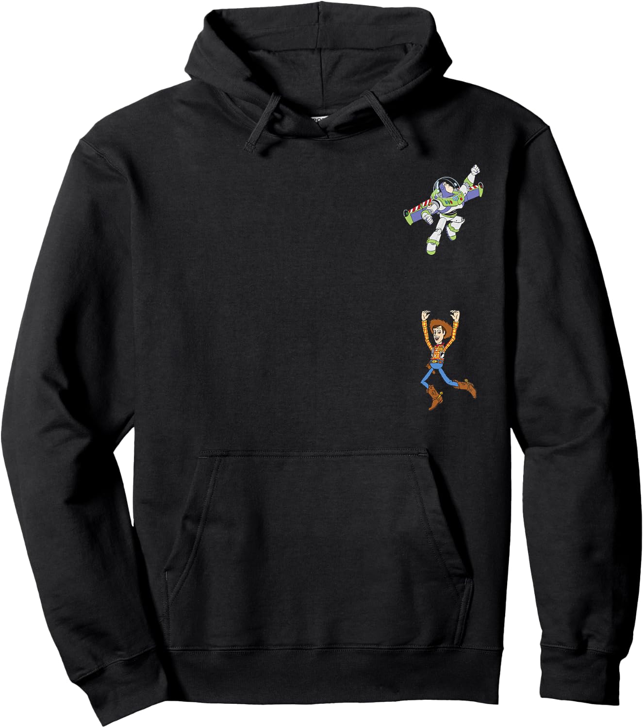 Disney Pixar Toy Story Buzz Lightyear Flying Woody Falling Hoodie - Hoodie | Black