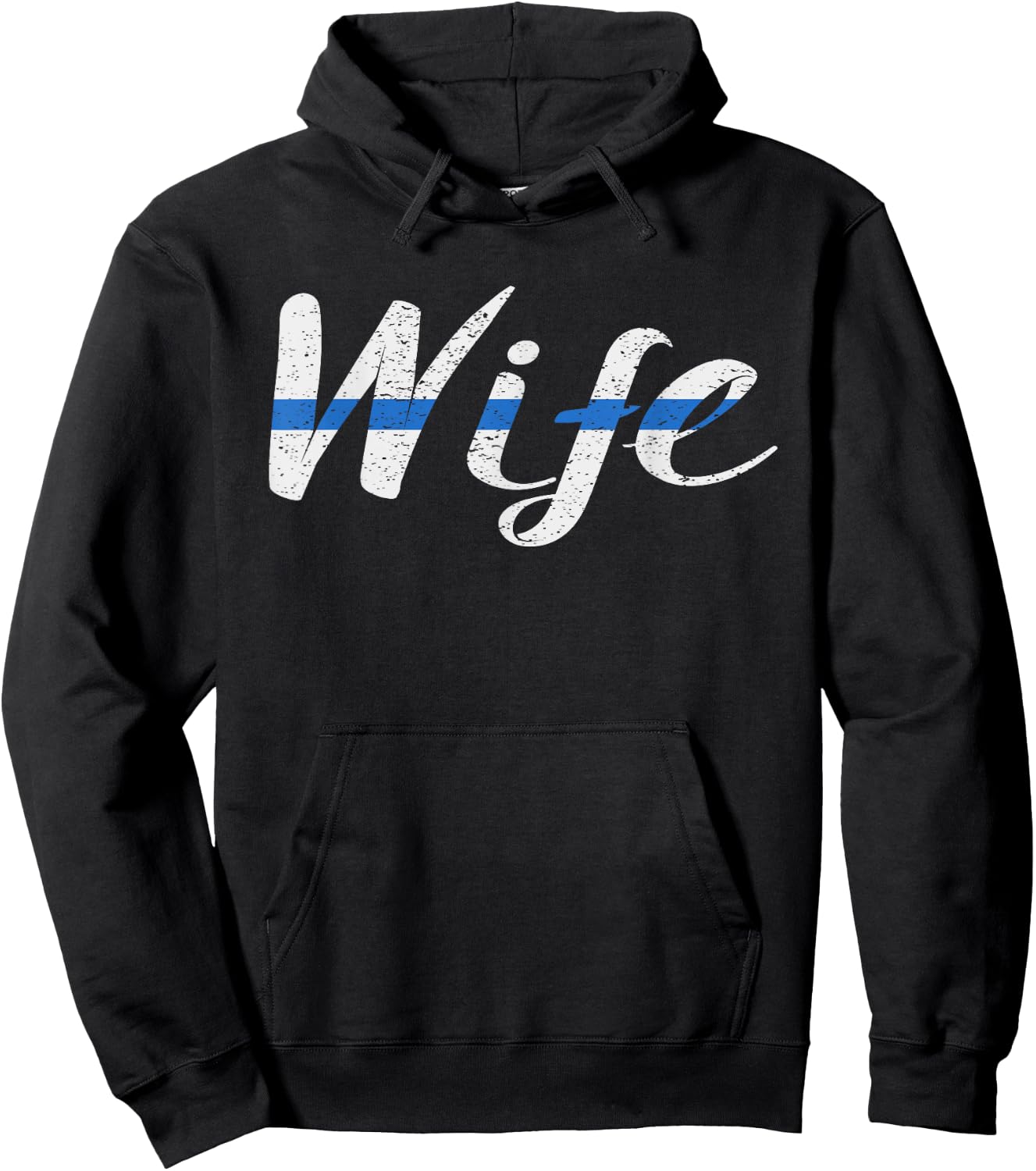 Thin Blue Line Support Police Wife Law Enforcement Hoodie - Hoodie | Black