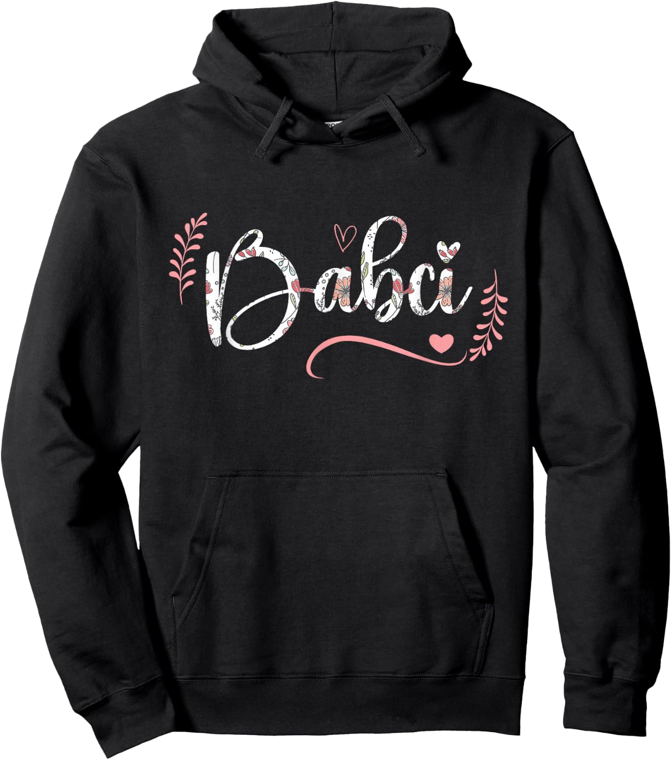 Babci Floral Grandma Christmas Mother's Day Grandparents Hoodie - Hoodie | Black