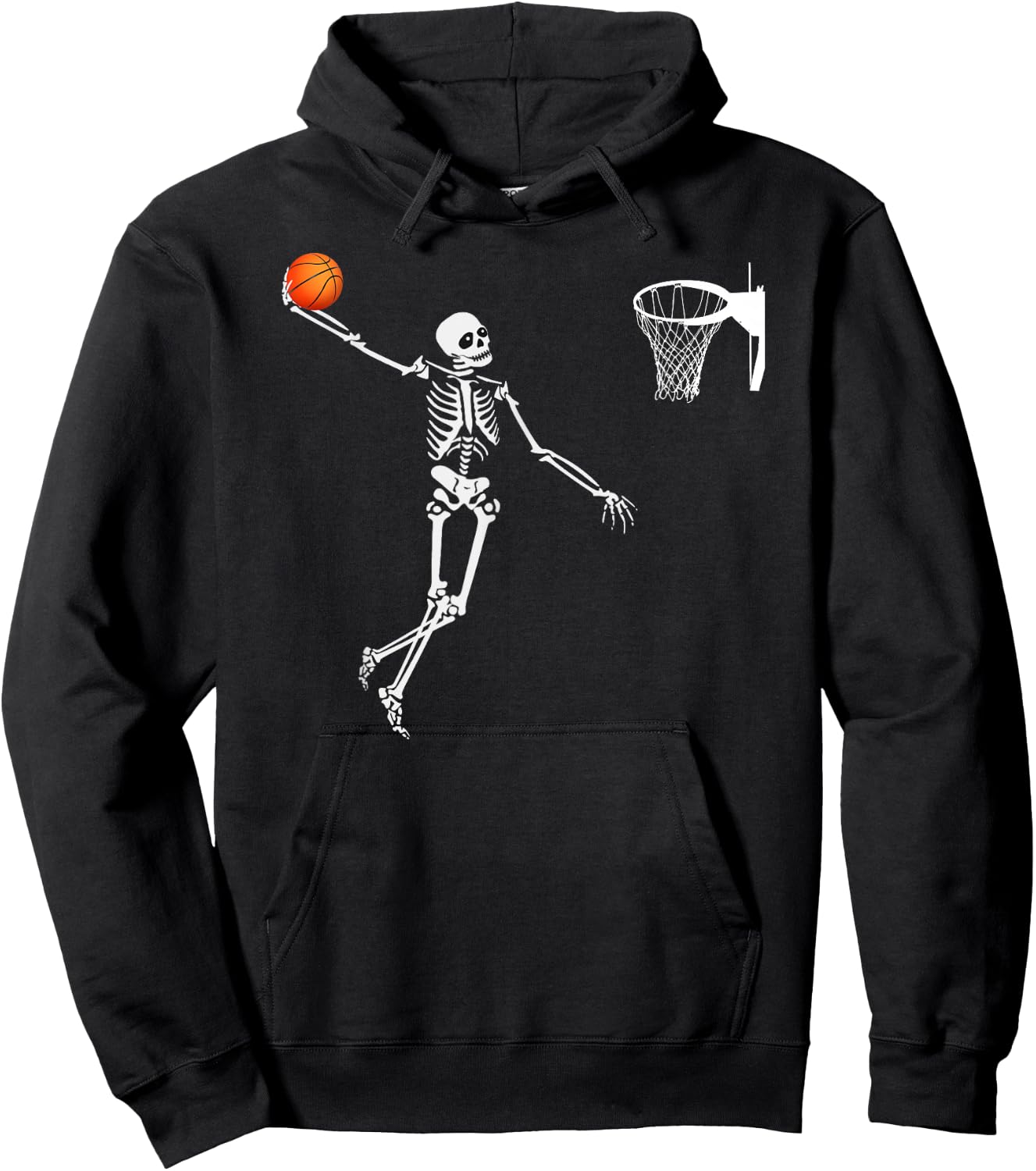 Basketball Skeleton Halloween Shirt Art-Dunking Skeleton Hoodie - Hoodie | Black