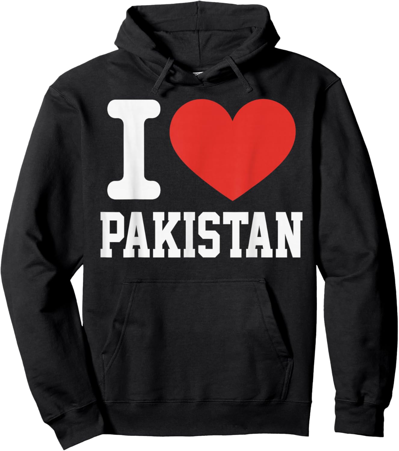 I Love Pakistan Heart Souvenir Lovers Pride Travel Hoodie - Hoodie | Black