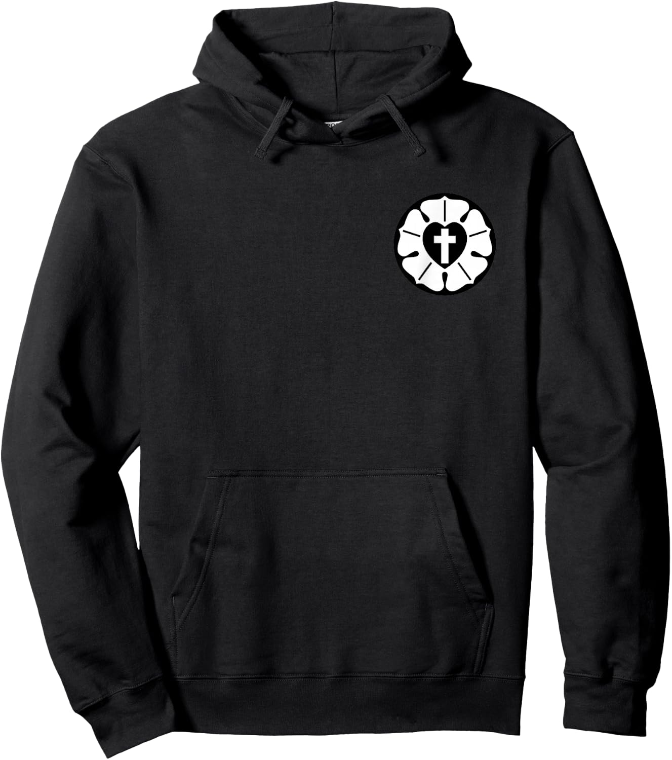 Lutheran Rose - Lutheran Cross Hoodie - Hoodie | Black
