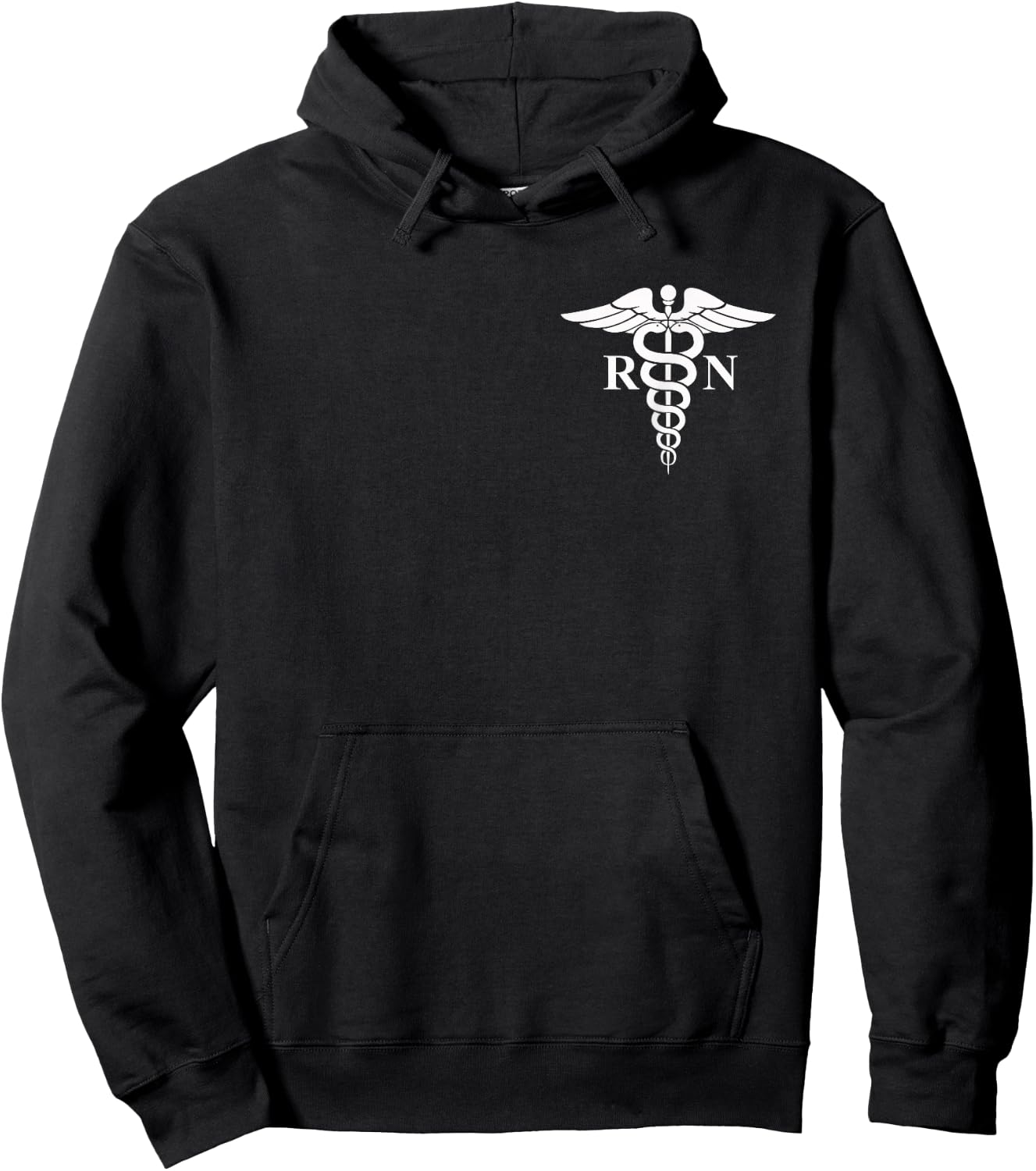 Rn Nurse Caduceus Medical Symbol Nursing Logo Gifts Hoodie - Hoodie | Black