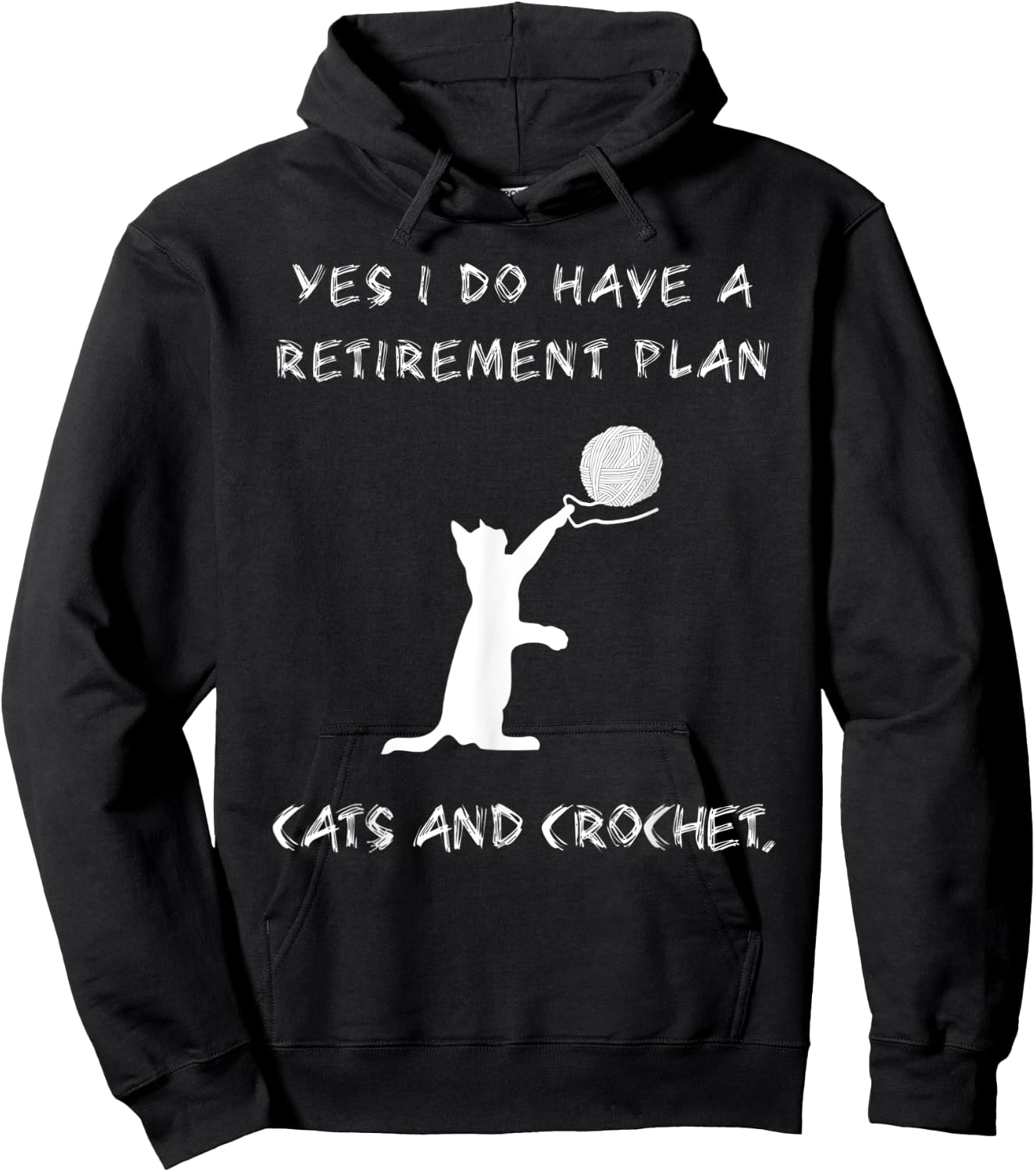 Crochet Cute Cat Kitty Knitting Pet Animal Crocheting Hoodie - Hoodie | Black