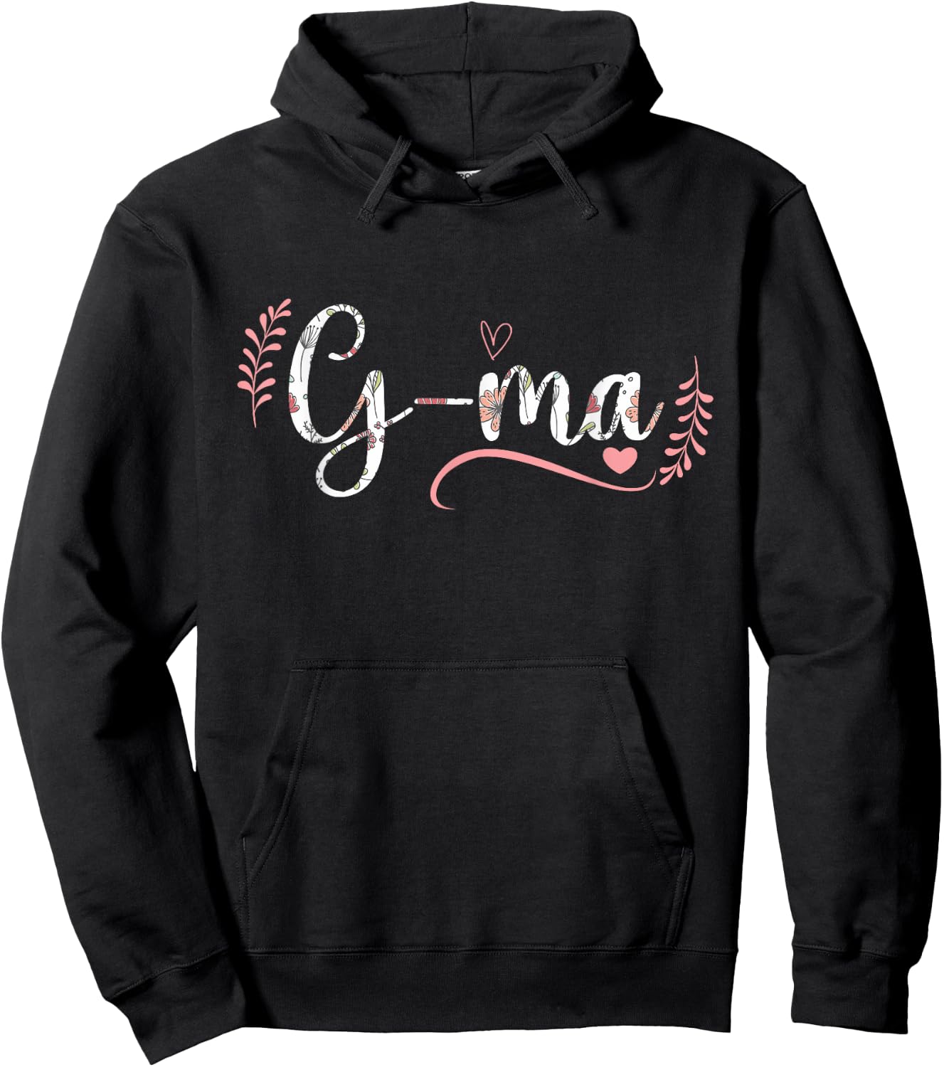 G-Ma Floral Grandma Christmas Mother's Day Grandparents Hoodie - Hoodie | Black