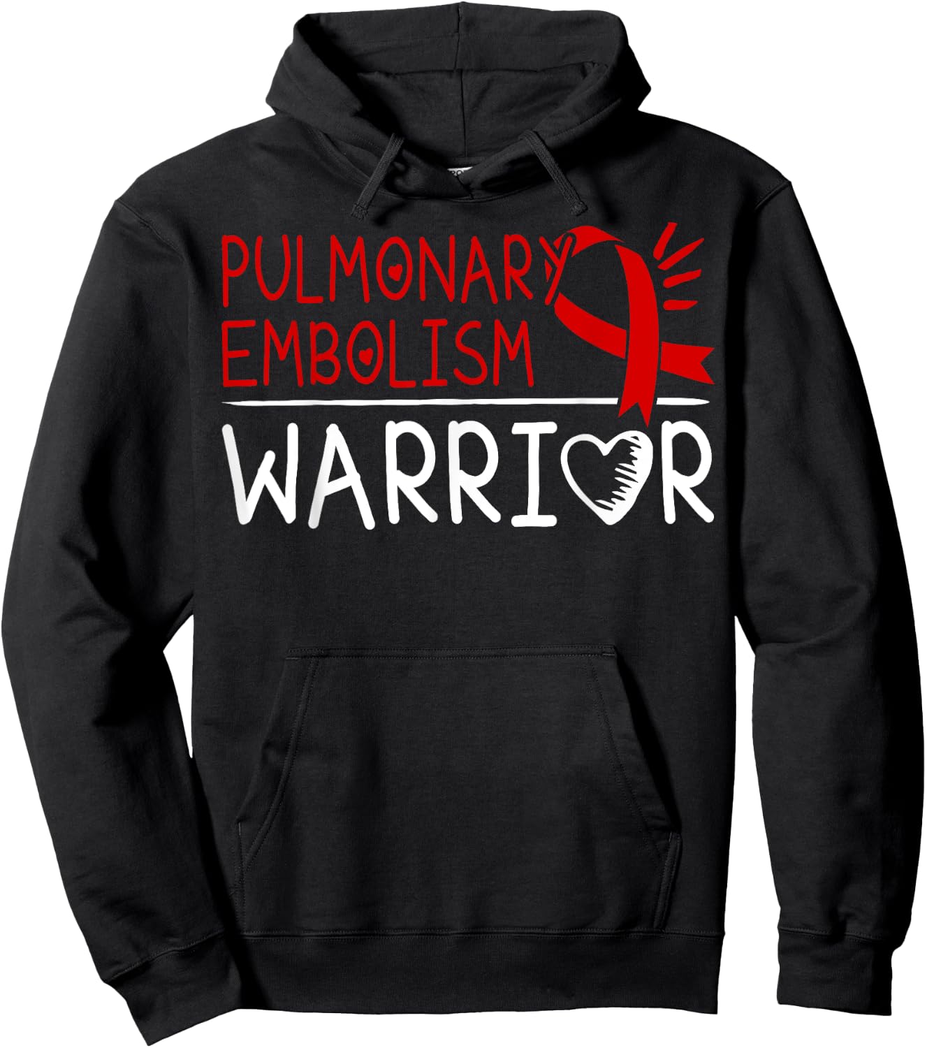 Red Ribbon Gift Pulmonary Embolism Patients Hoodie - Hoodie | Black