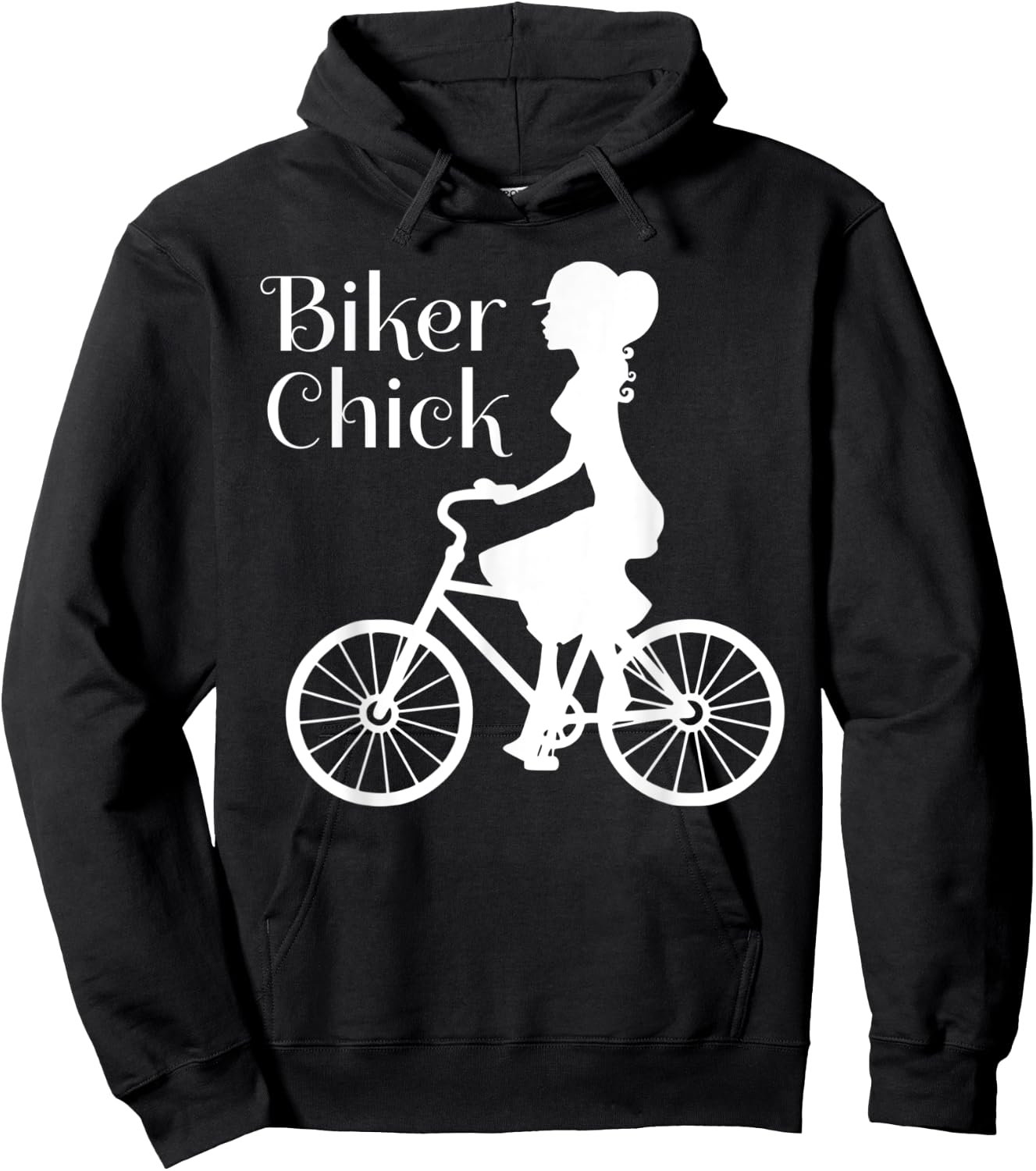 Comical Vintage Bike Biker Chick On Bicycle Quote Meme Hoodie - Hoodie | Black
