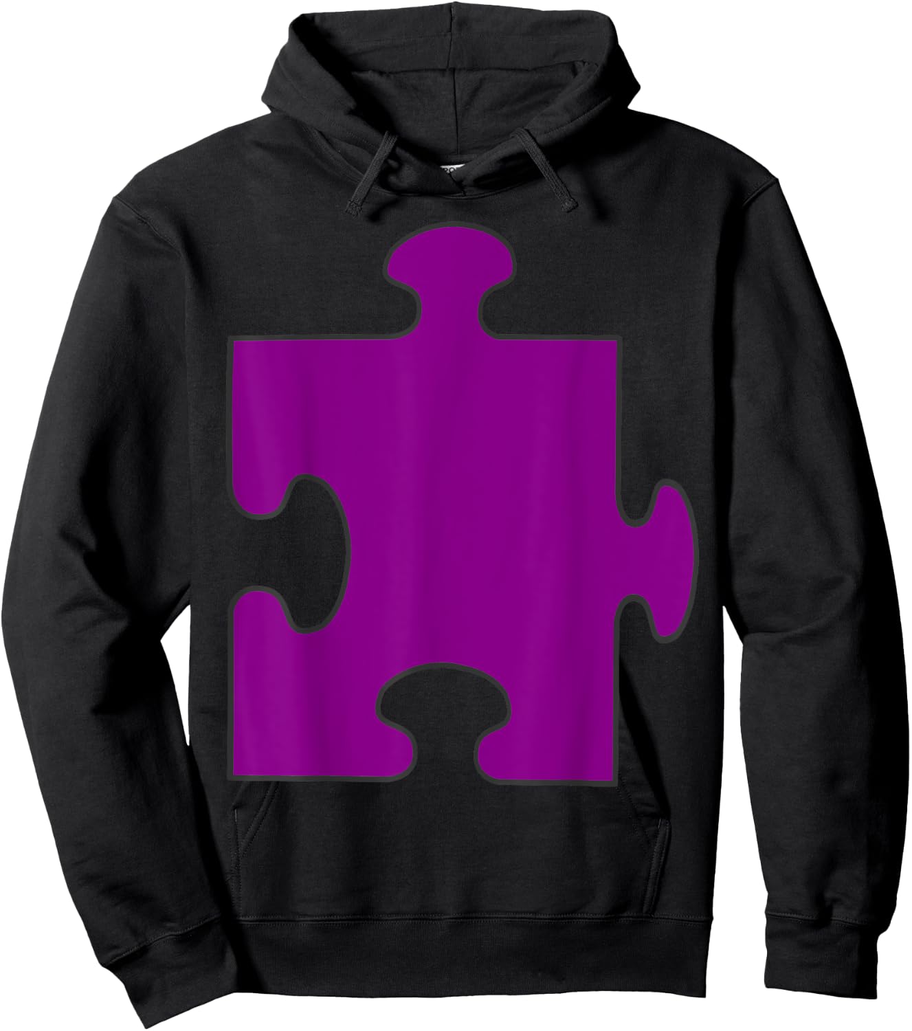 Halloween Couple Costumes - Purple Puzzle Piece Costume Hoodie - Hoodie | Black