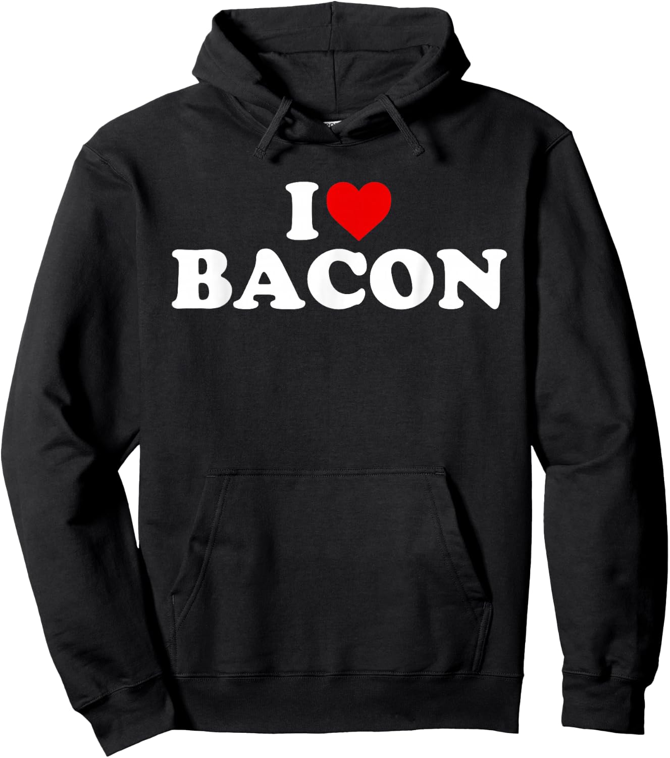 I Love Bacon - Heart Hoodie - Hoodie | Black
