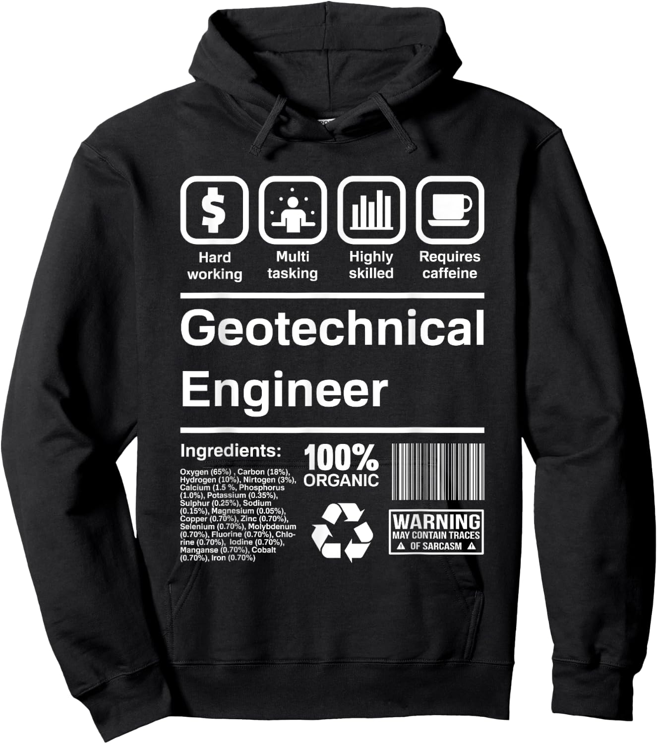 Geotechnical Engineer Gift Hoodie - Hoodie | Black