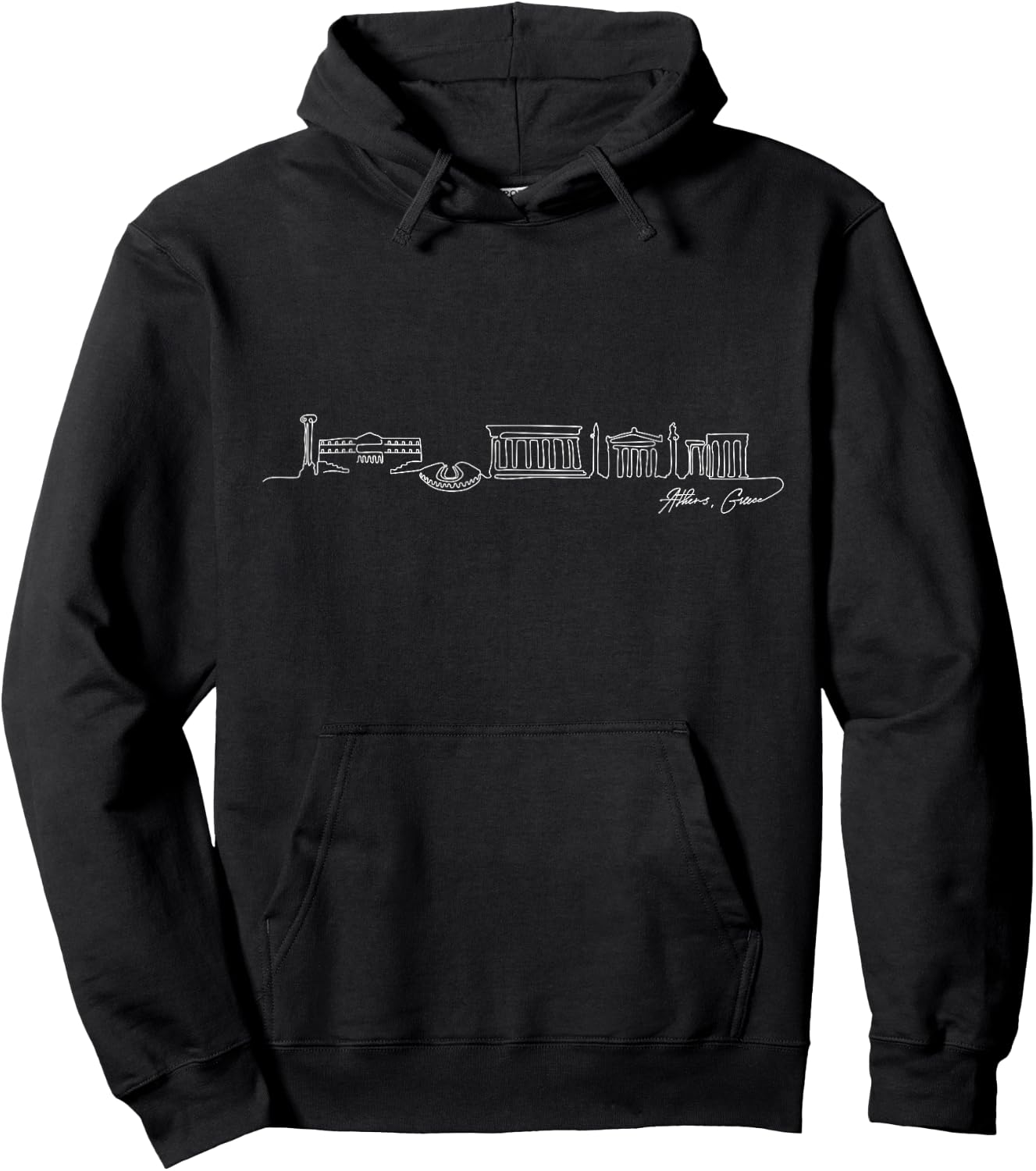 Signature Athens Greece Skyline - Parthenon Souvenir Hoodie - Hoodie | Black