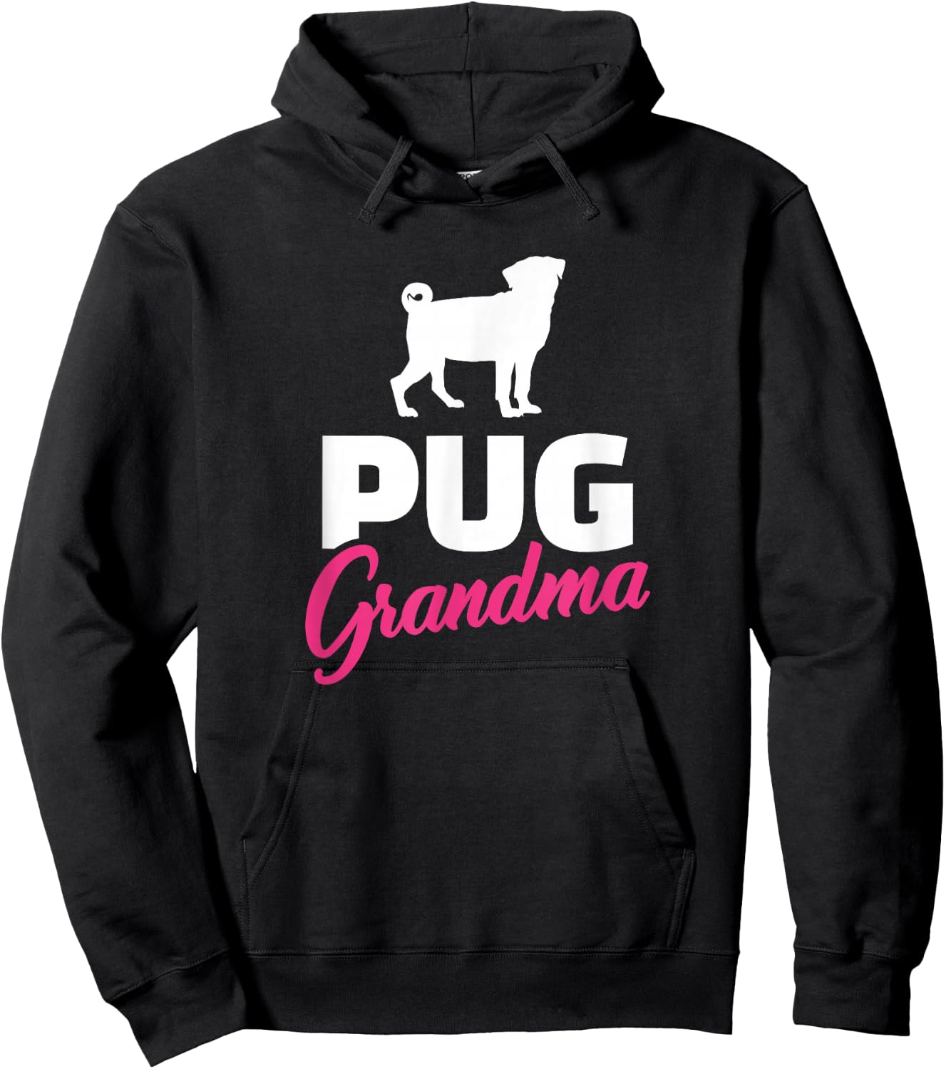 Pug Grandma Hoodie - Hoodie | Black