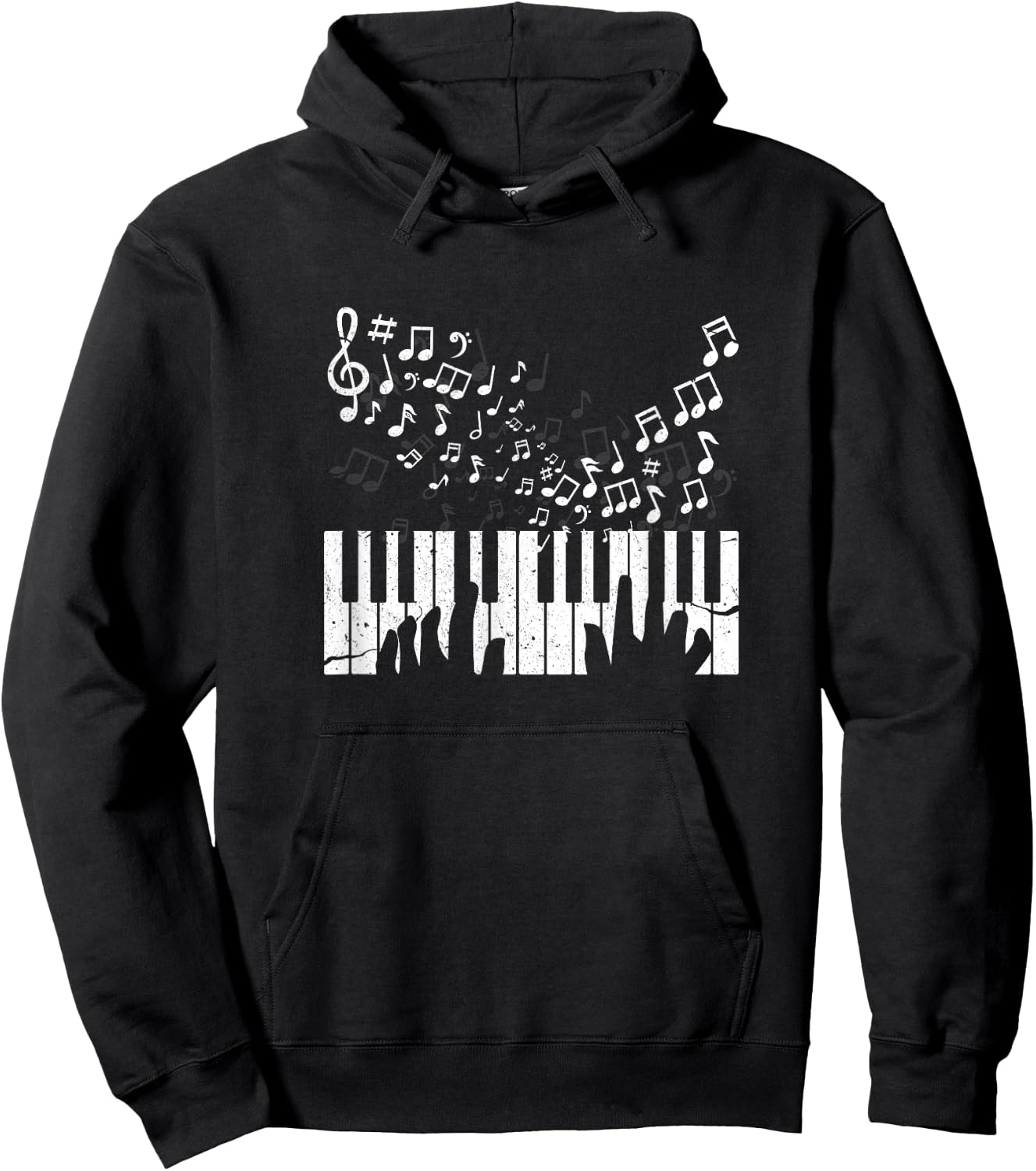 Keyboard Pianist Musician Piano Keys Gift Hoodie - Hoodie | Black