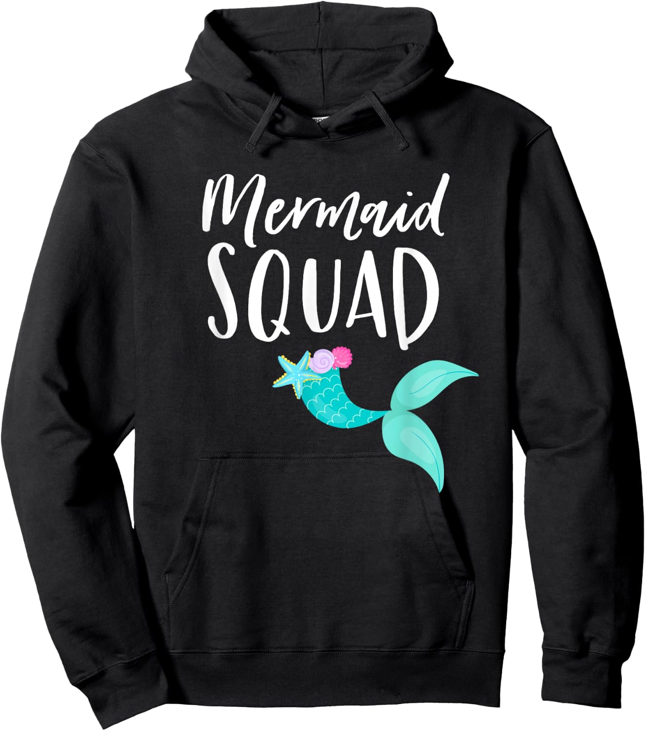 Mermaid Squad Birthday Squad for Party Mom Mama Girl Hoodie - Hoodie | Black