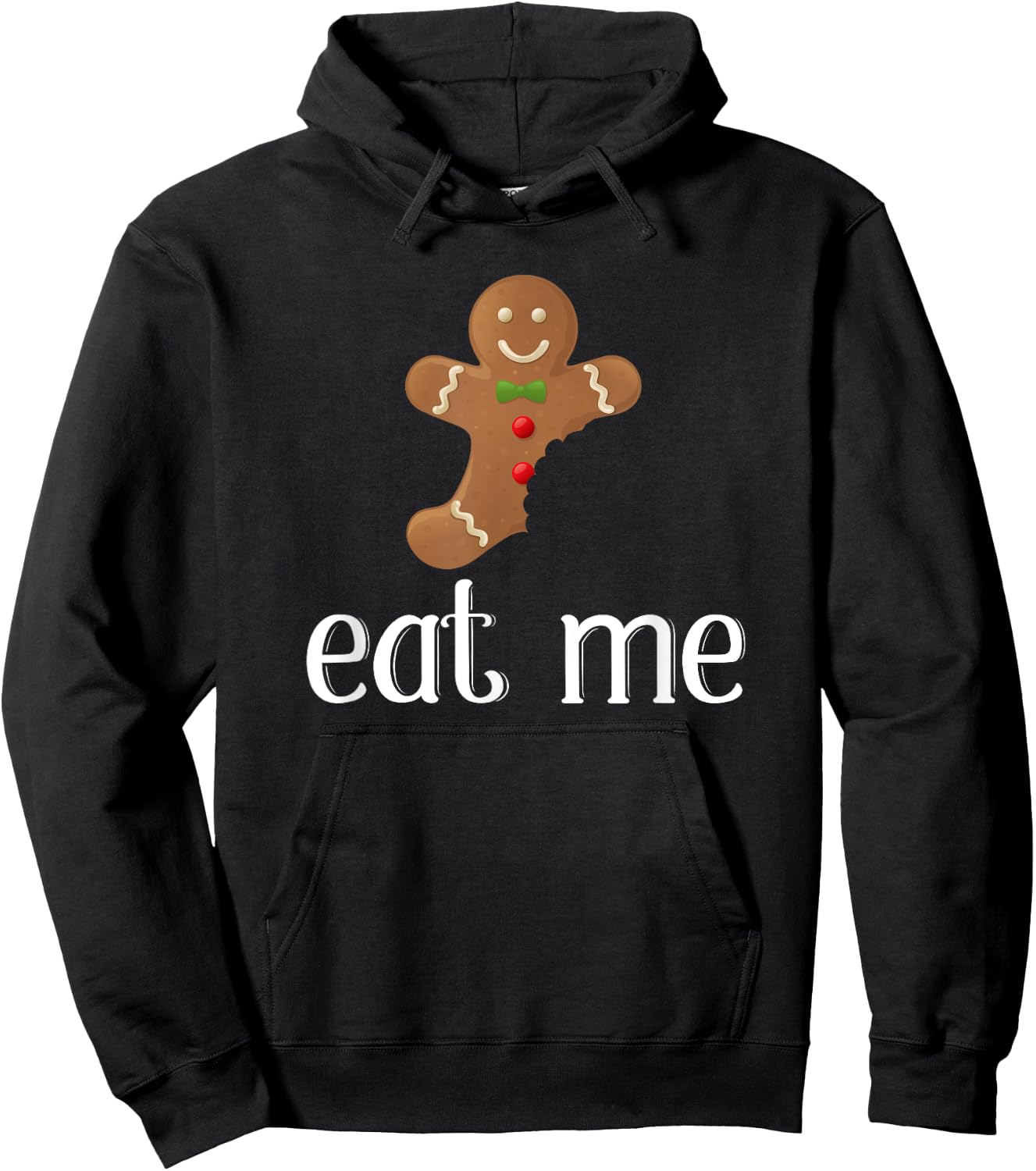 Eat Me Gingerbread Man Funny Christmas Hoodie - Hoodie | Black