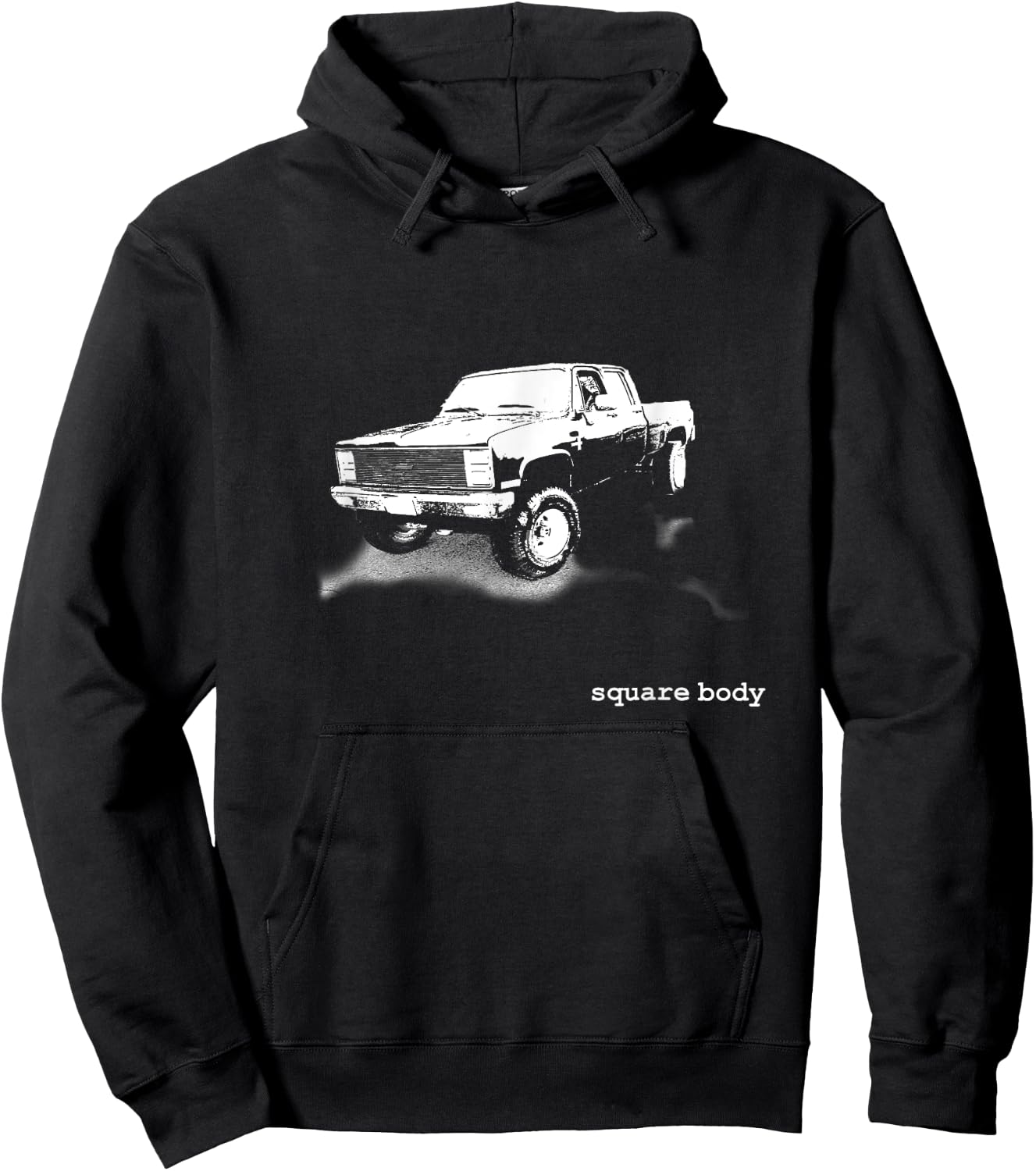 Vintage Square Body Pickup Truck 1973-87 Shirt Hoodie - Hoodie | Black