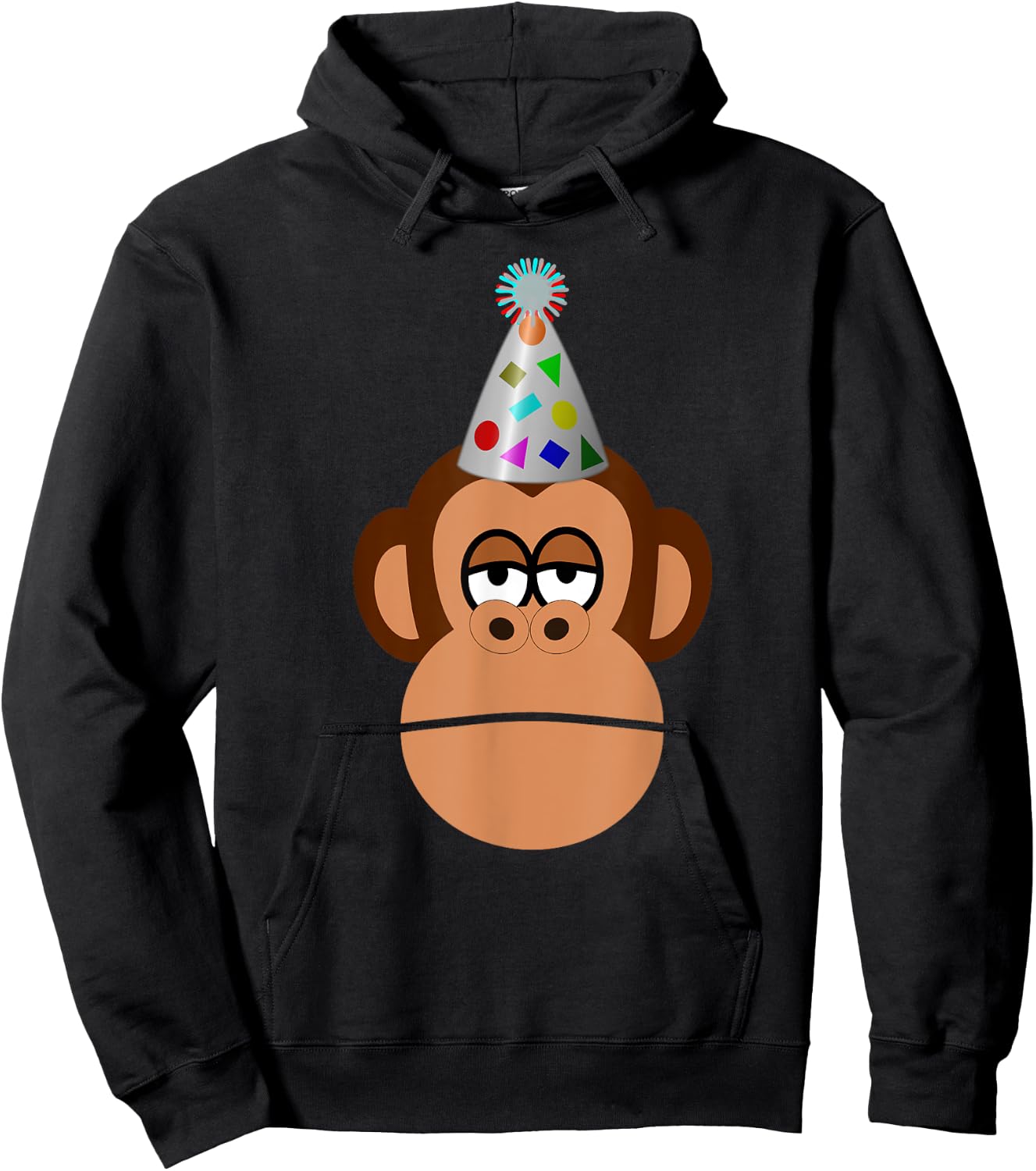 Birthday monkey in party hat Hoodie - Hoodie | Black