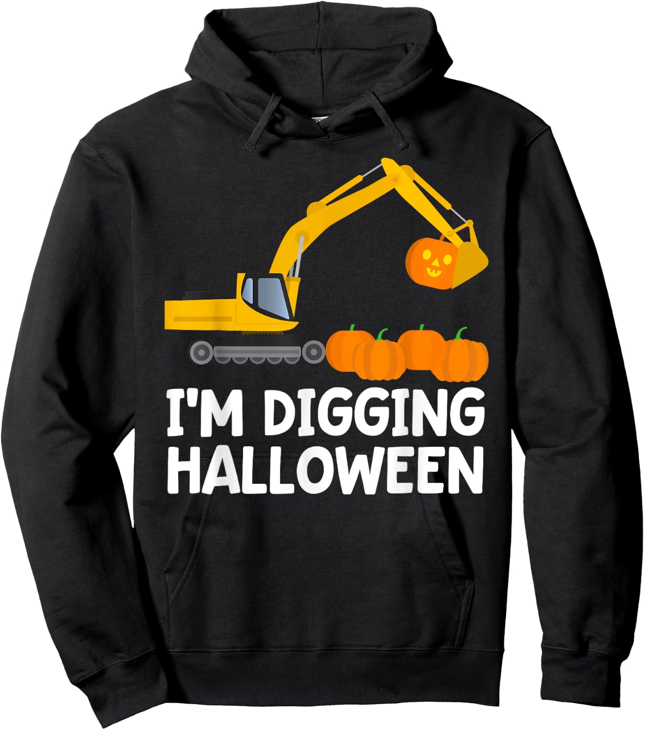 Im Digging Halloween Shirt Tractor Boys Construction Digger Hoodie - Hoodie | Black