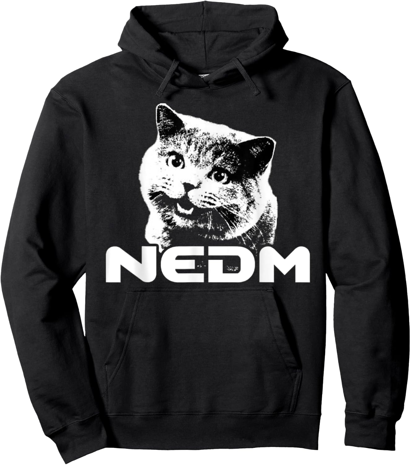 NEDM Not Even Doom Music Internet Cat Kitten Meme Hoodie - Hoodie | Black