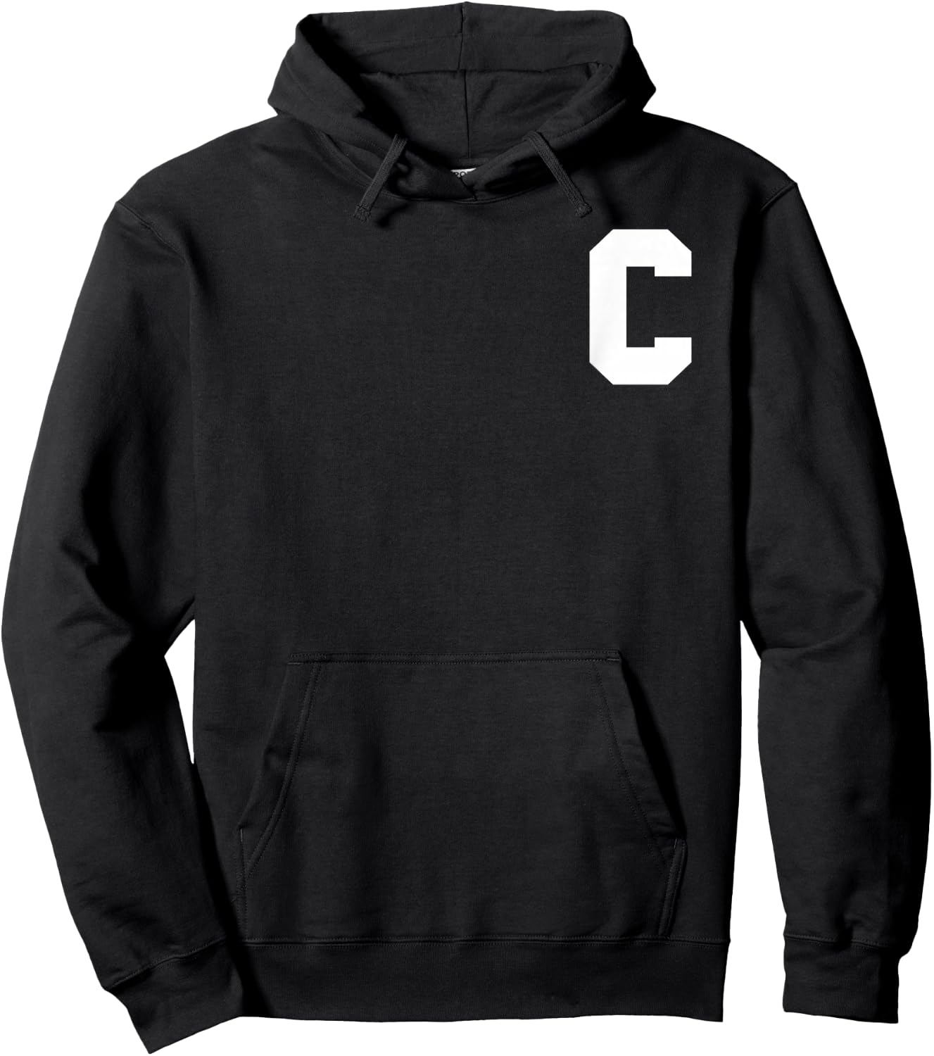 Sports Team Captain Letter C Hoodie - Hoodie | Black