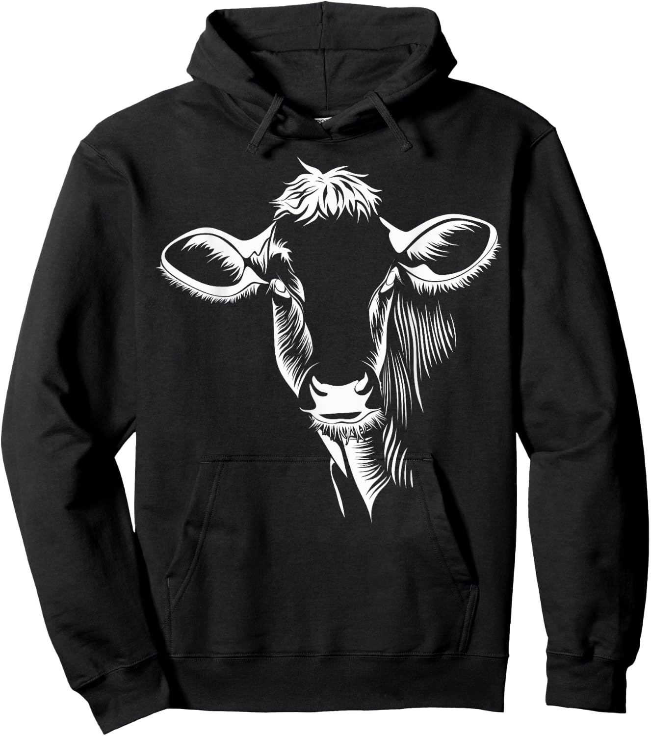 Cute White Jersey Cow Hoodie - Hoodie | Black