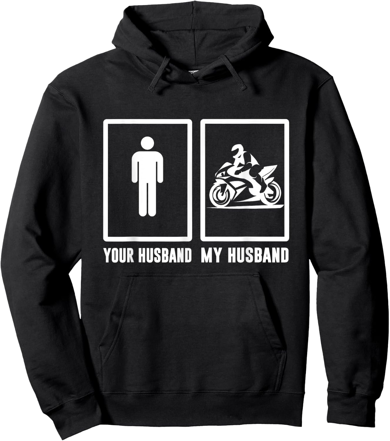 Your husband, My husband Motorbike - Motorcycle Men Woman T Hoodie - Hoodie | Black